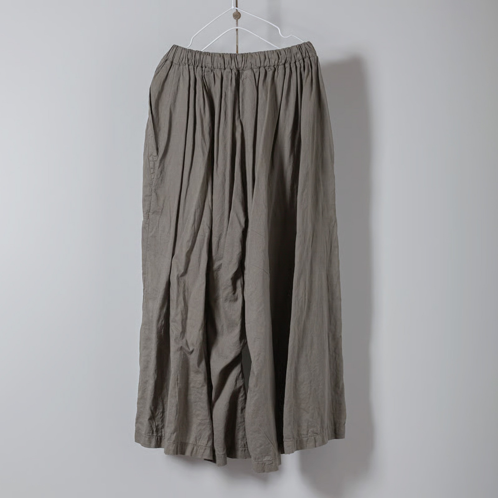 ARTE POVERA _ リネン&コットン ギャザリングパンツ ネンドグレー