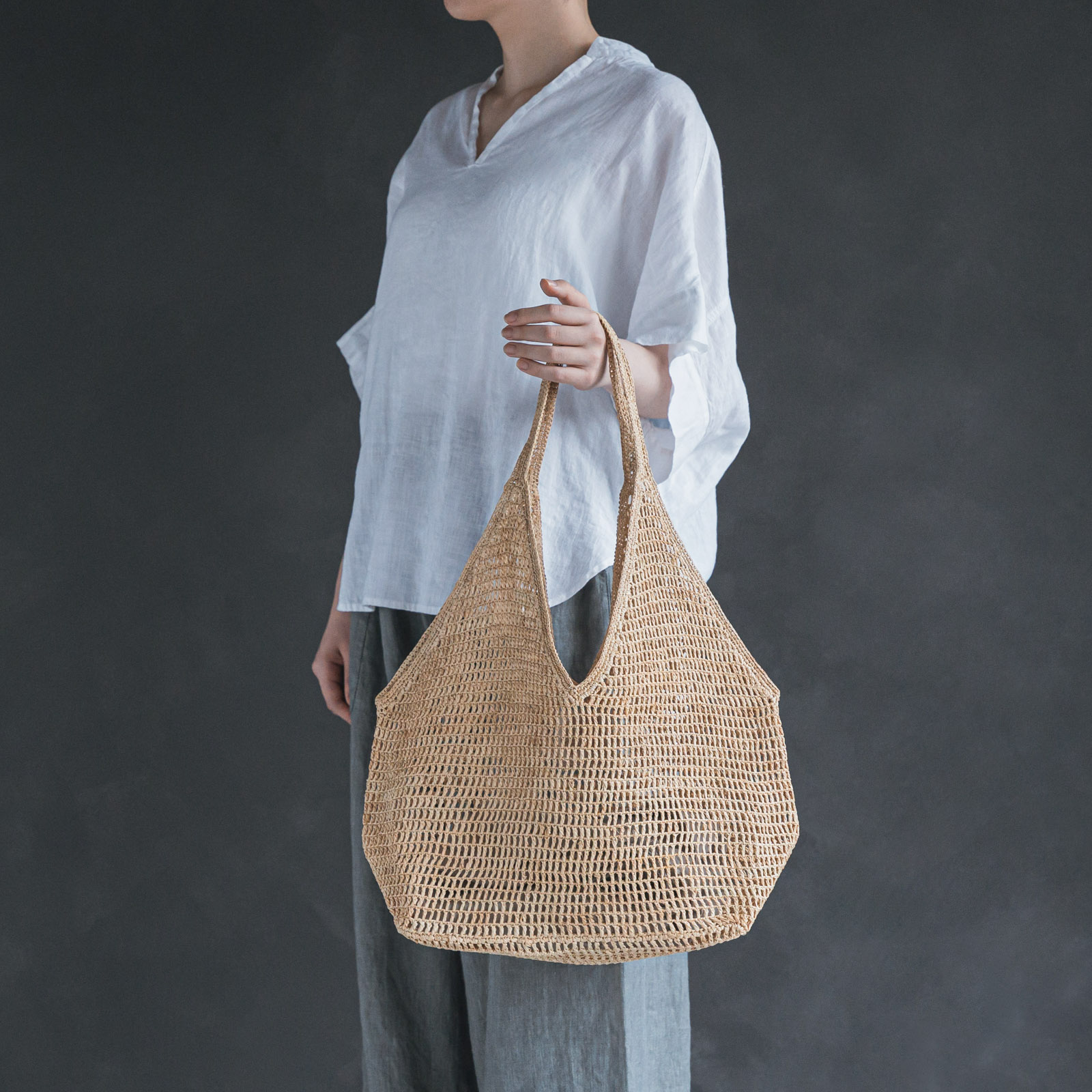 OMBINISOA ラフィアバッグ Natural