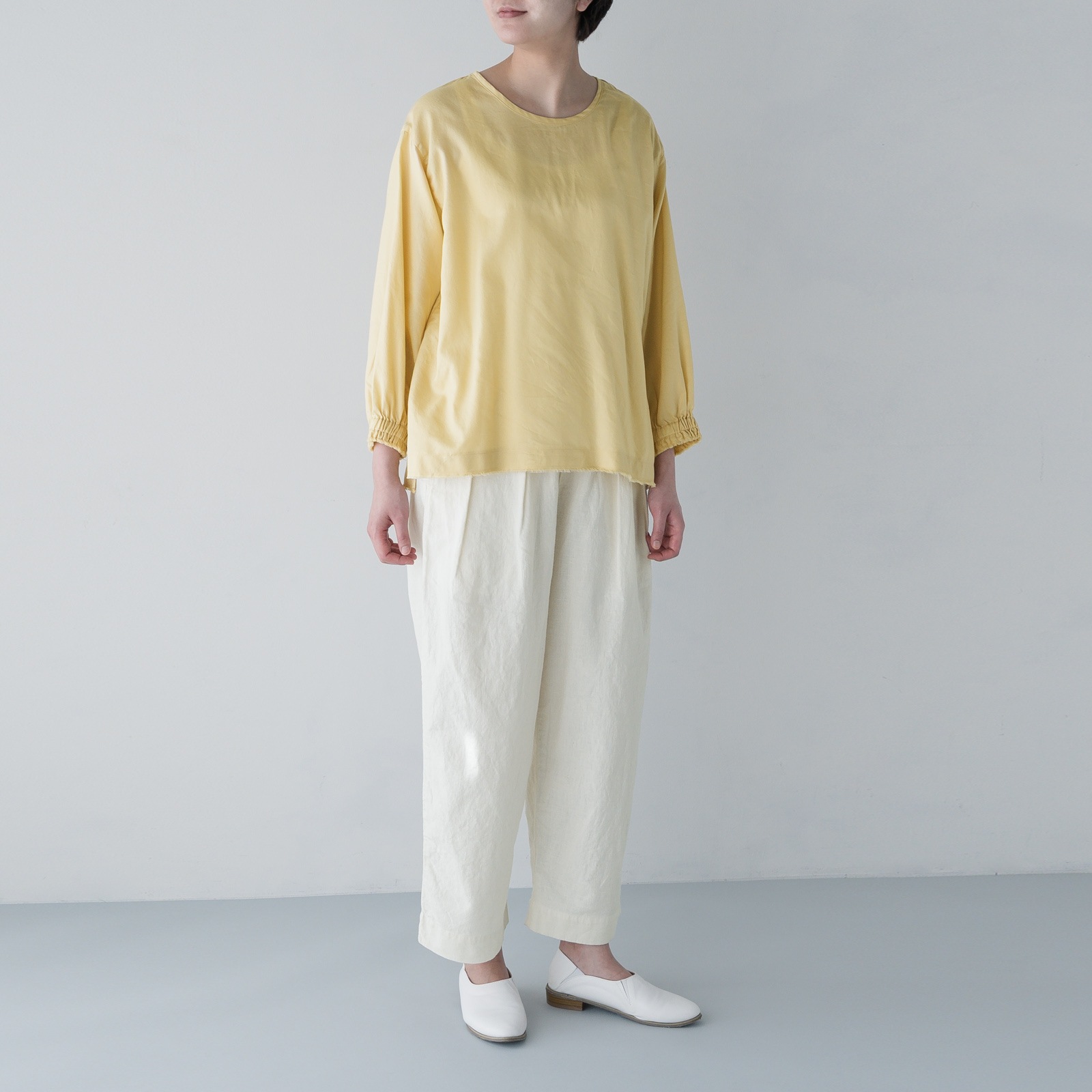 ARTE POVERA _ リネン&コットン  2タックイージーパンツ ネンドグレー