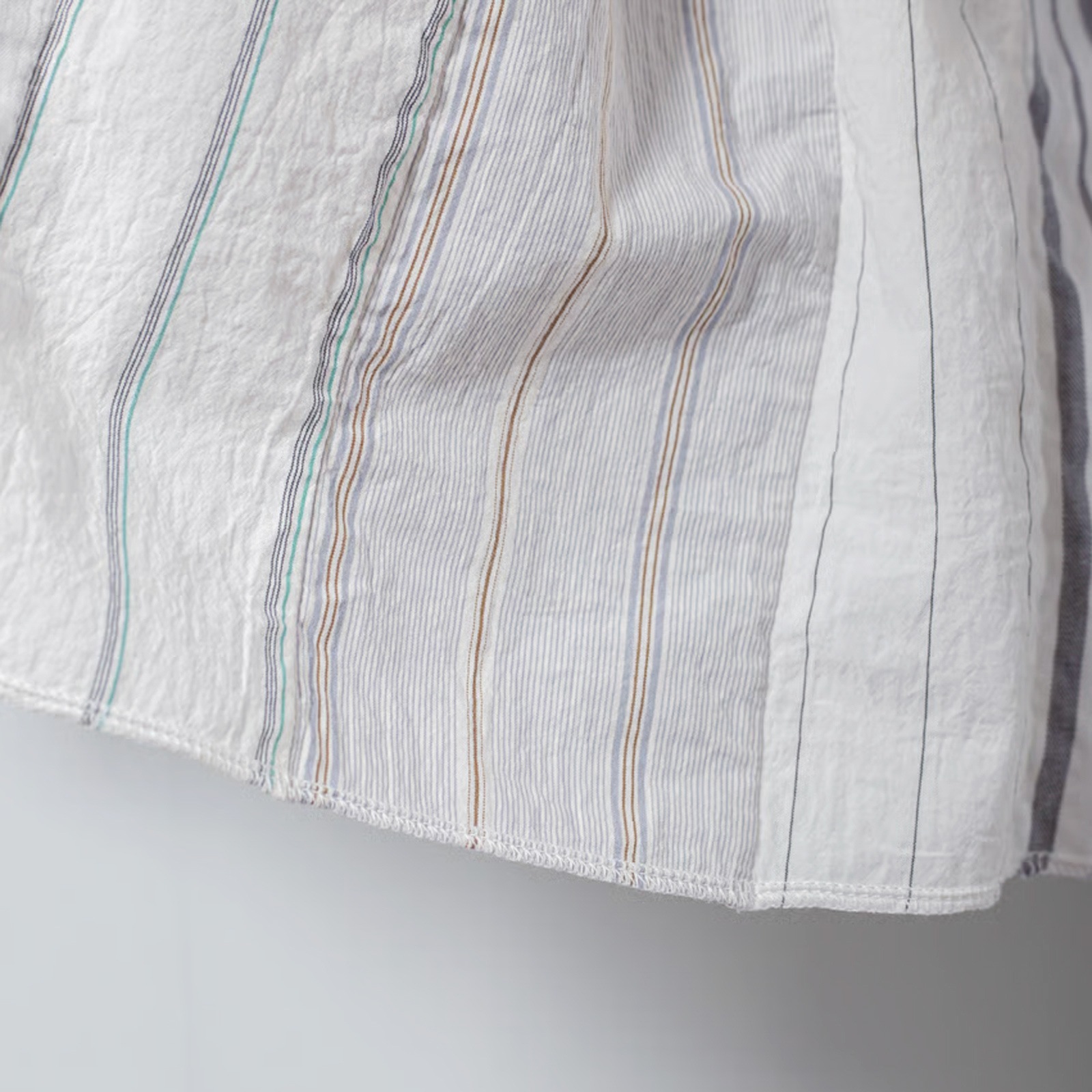 ARTE POVERA _ ストライプ MIXMIX ギャザースカート _ ホワイトMIX