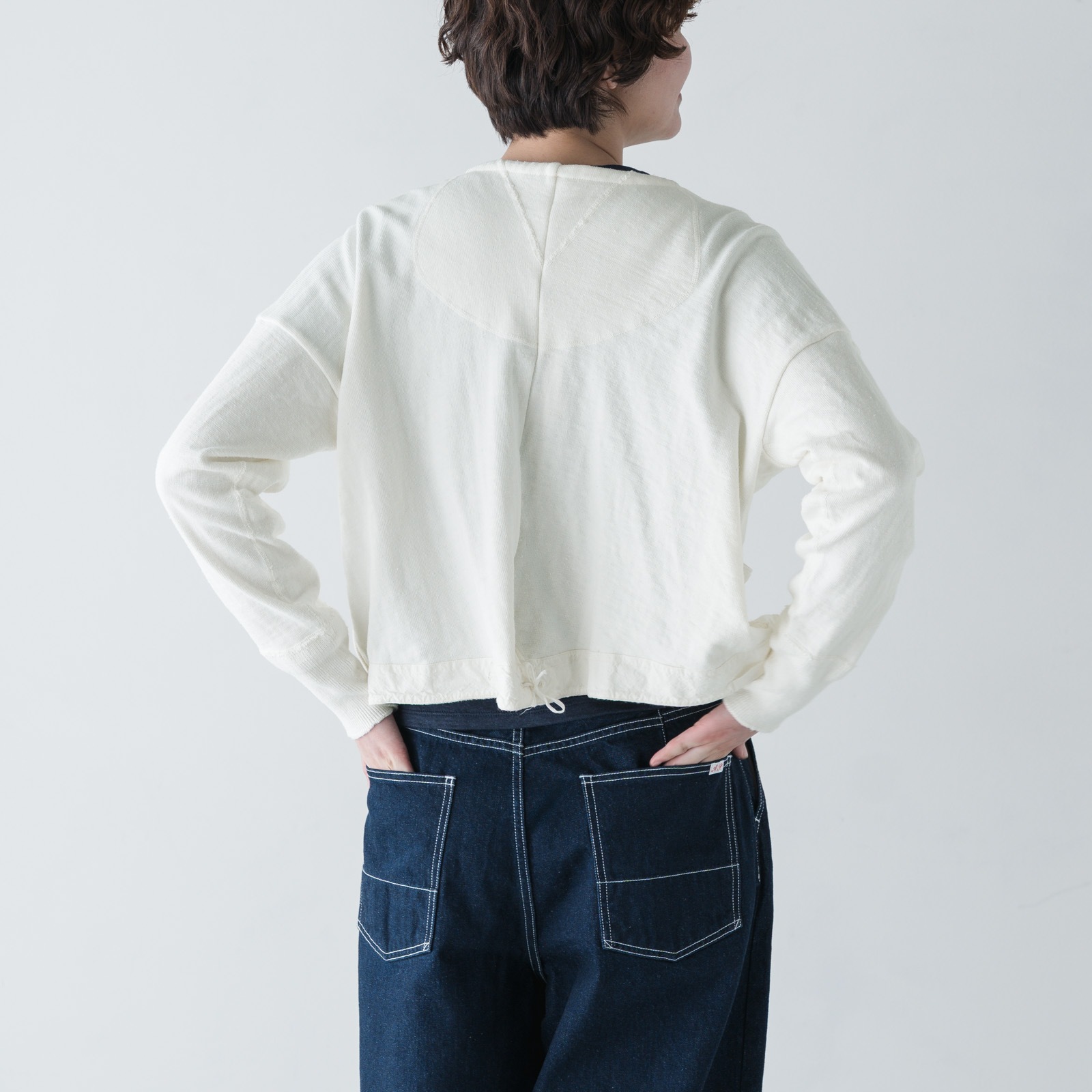 ARTE POVERA _ スウェーデンアンダーパンツ リメイク ボレロカーデ ホワイト