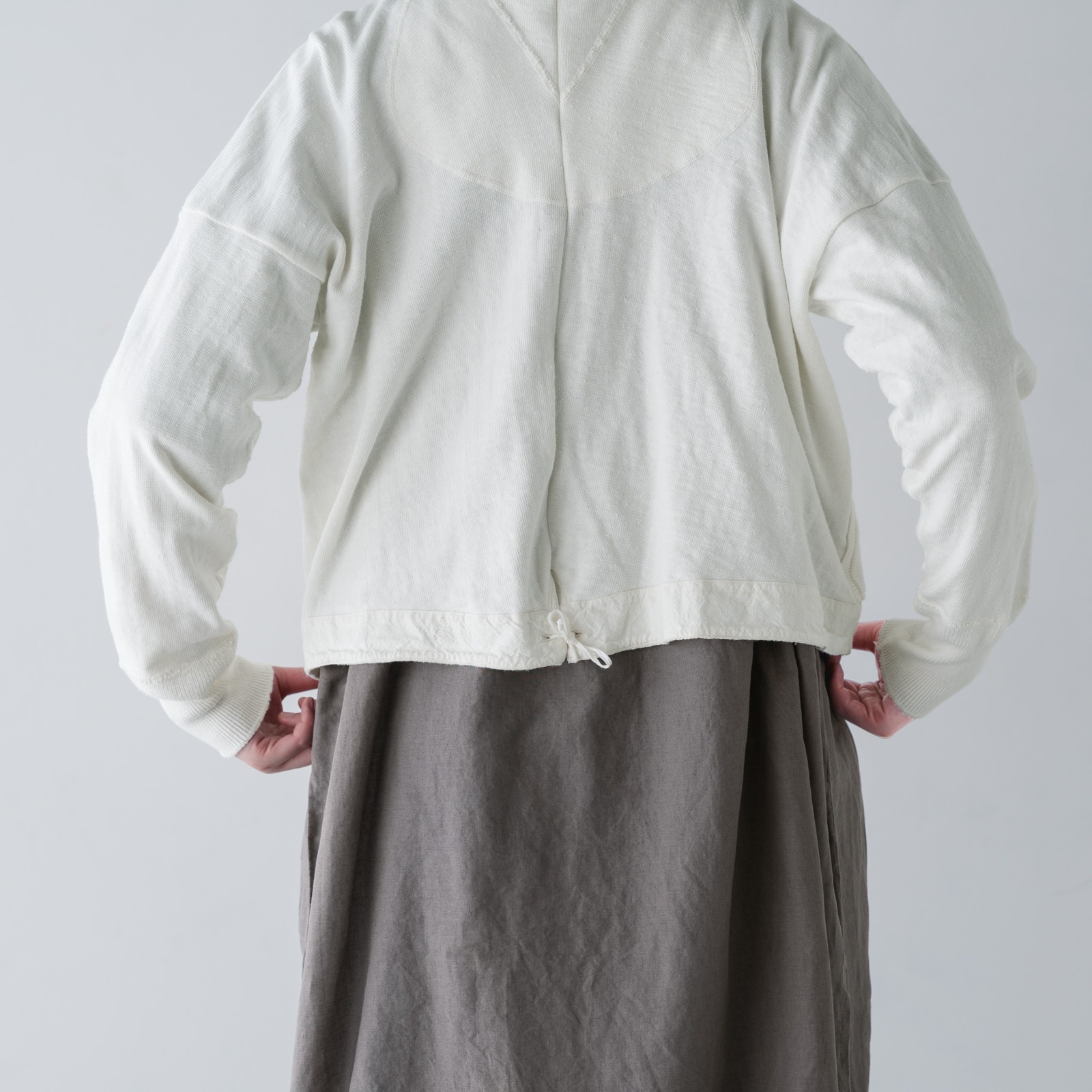 ARTE POVERA _ スウェーデンアンダーパンツ リメイク ボレロカーデ ホワイト