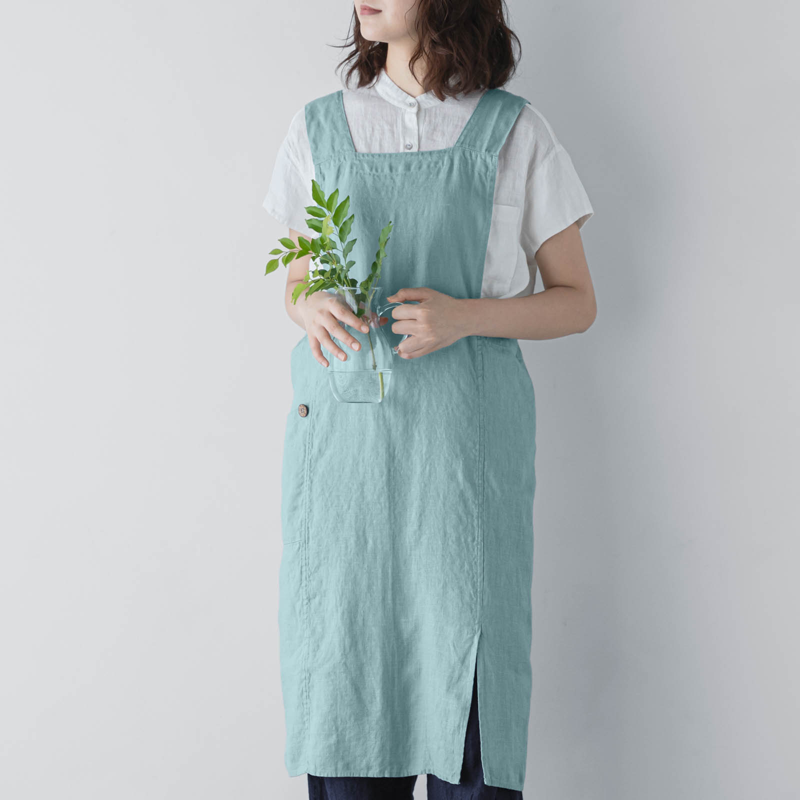 フルエプロン アニタ _  コーラルブルー