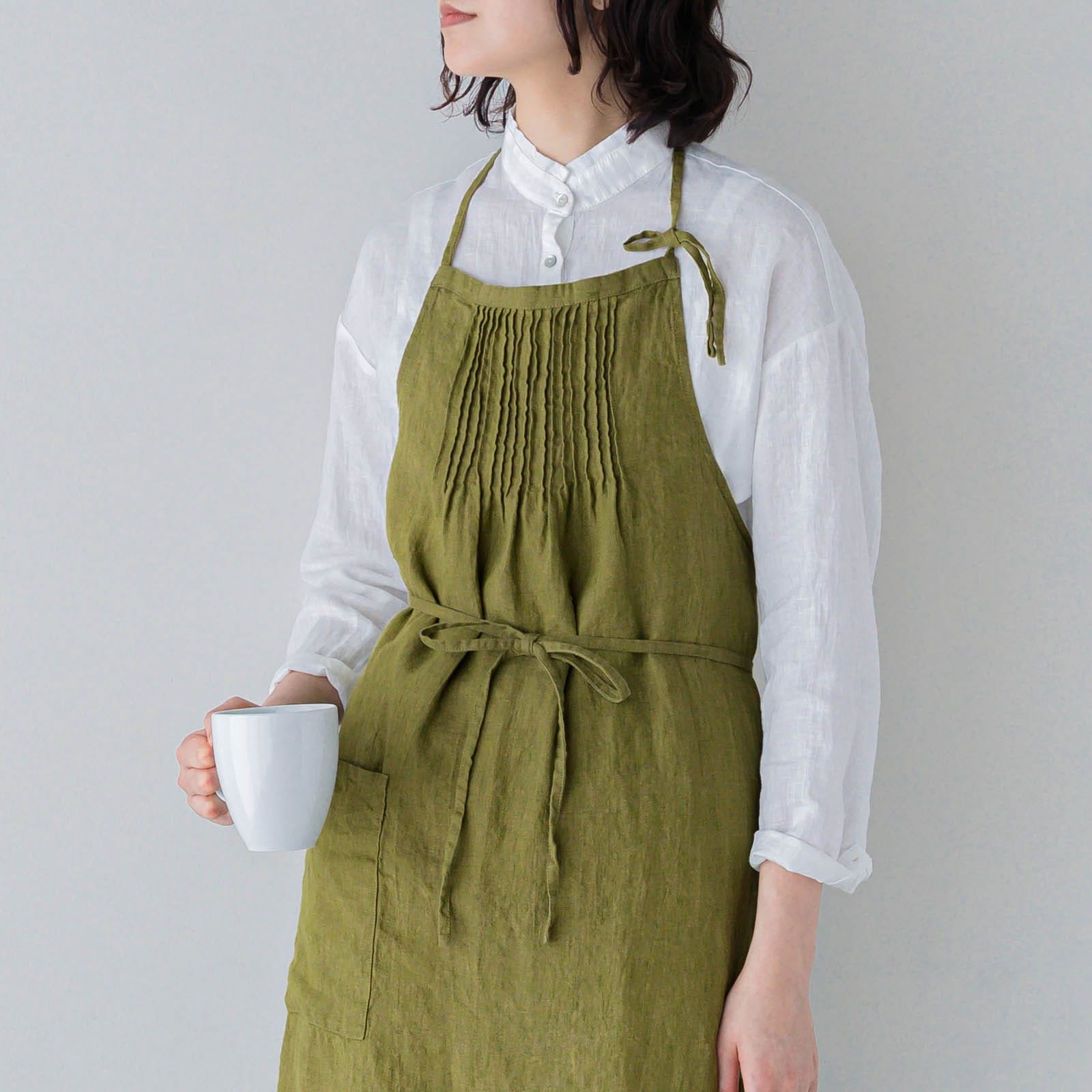 フルエプロン サビーヌ _ オリーブグリーン
