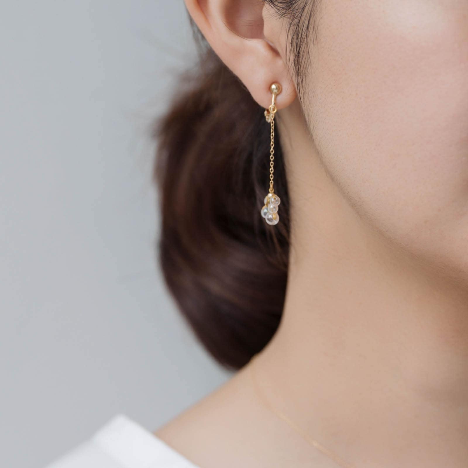 イヤリング 綿帽子チェーン