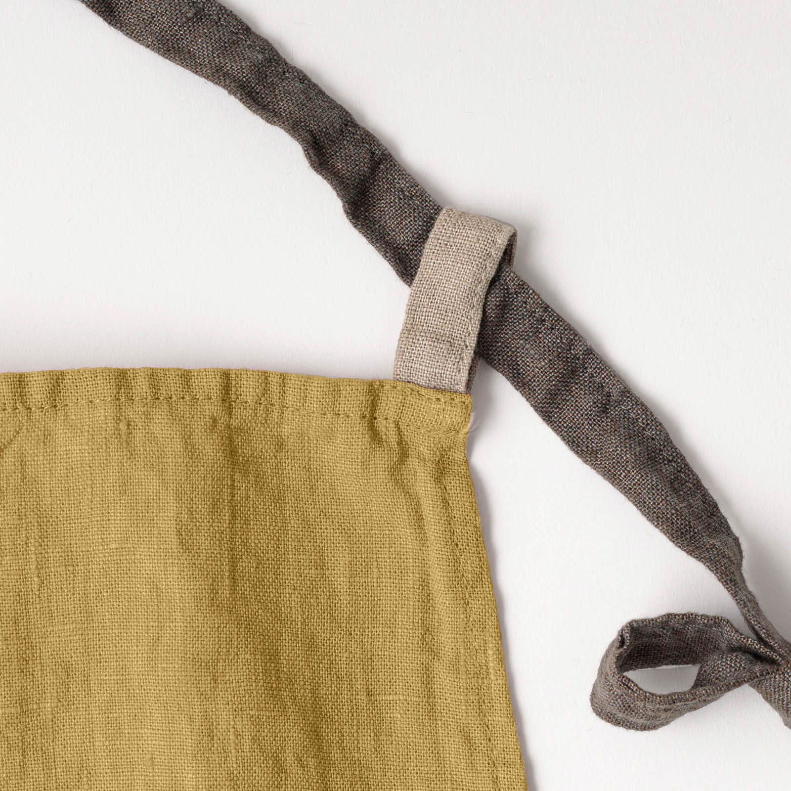 【4/30まで 刺繍無料】 _ フルエプロン マノン _ アンティークイエロー