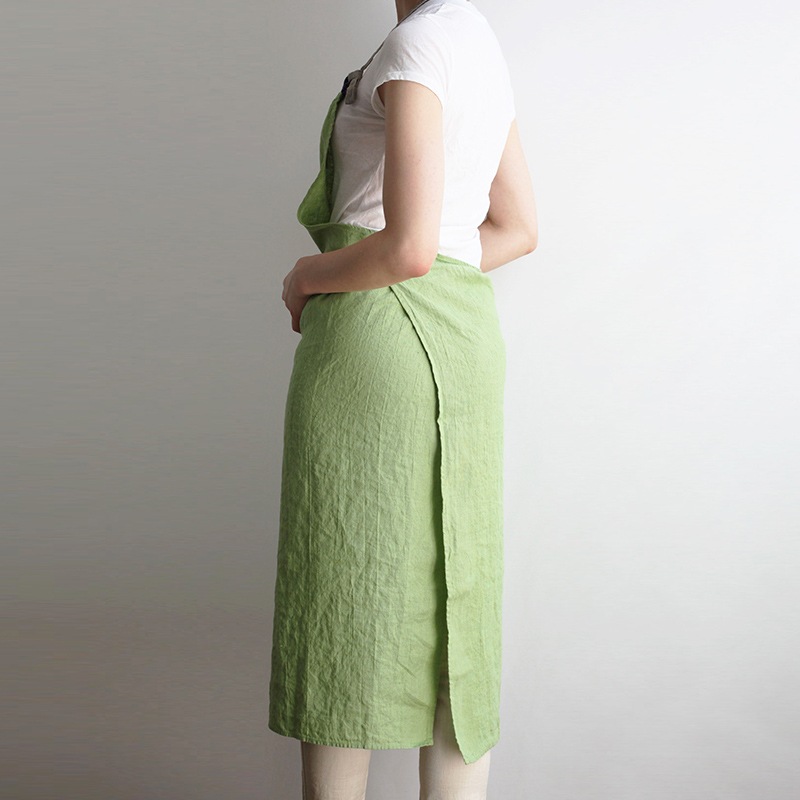 【4/30まで 刺繍無料】 _ フルエプロン マノン _ レタスグリーン