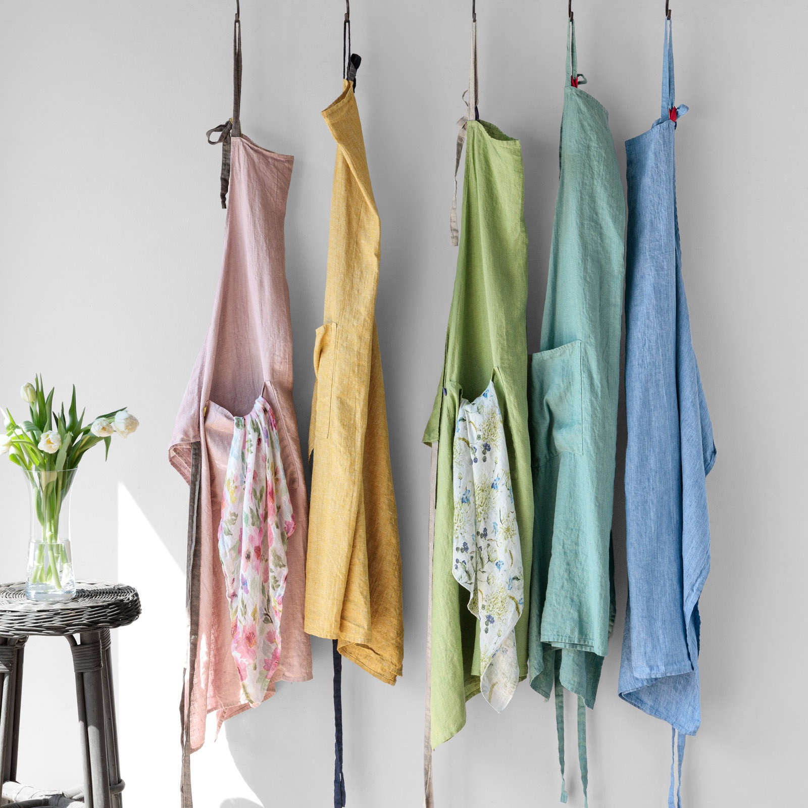 【4/30まで 刺繍無料】 _ フルエプロン マノン _ レタスグリーン