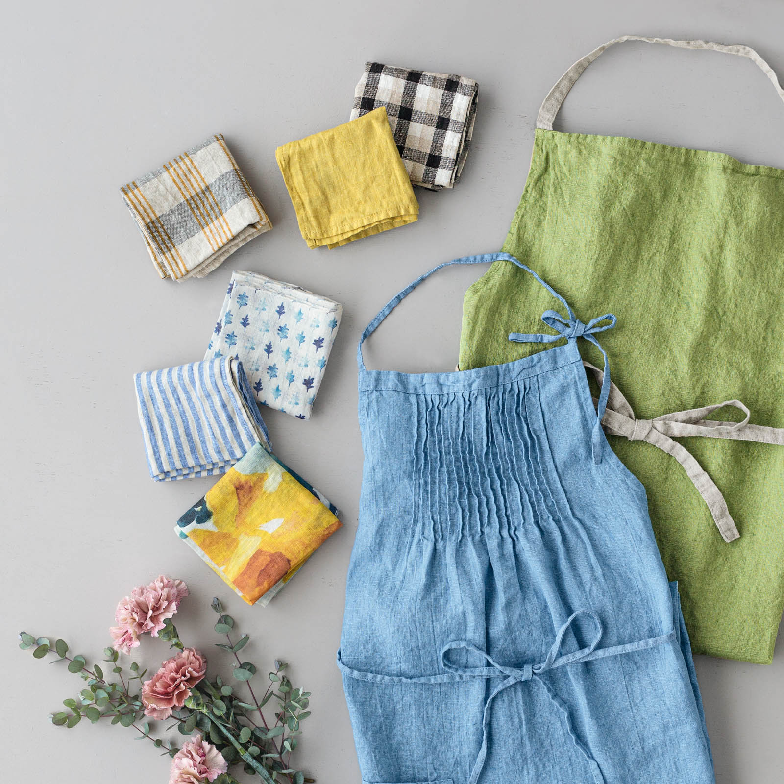 【4/30まで 刺繍無料】 _ フルエプロン マノン _ レタスグリーン