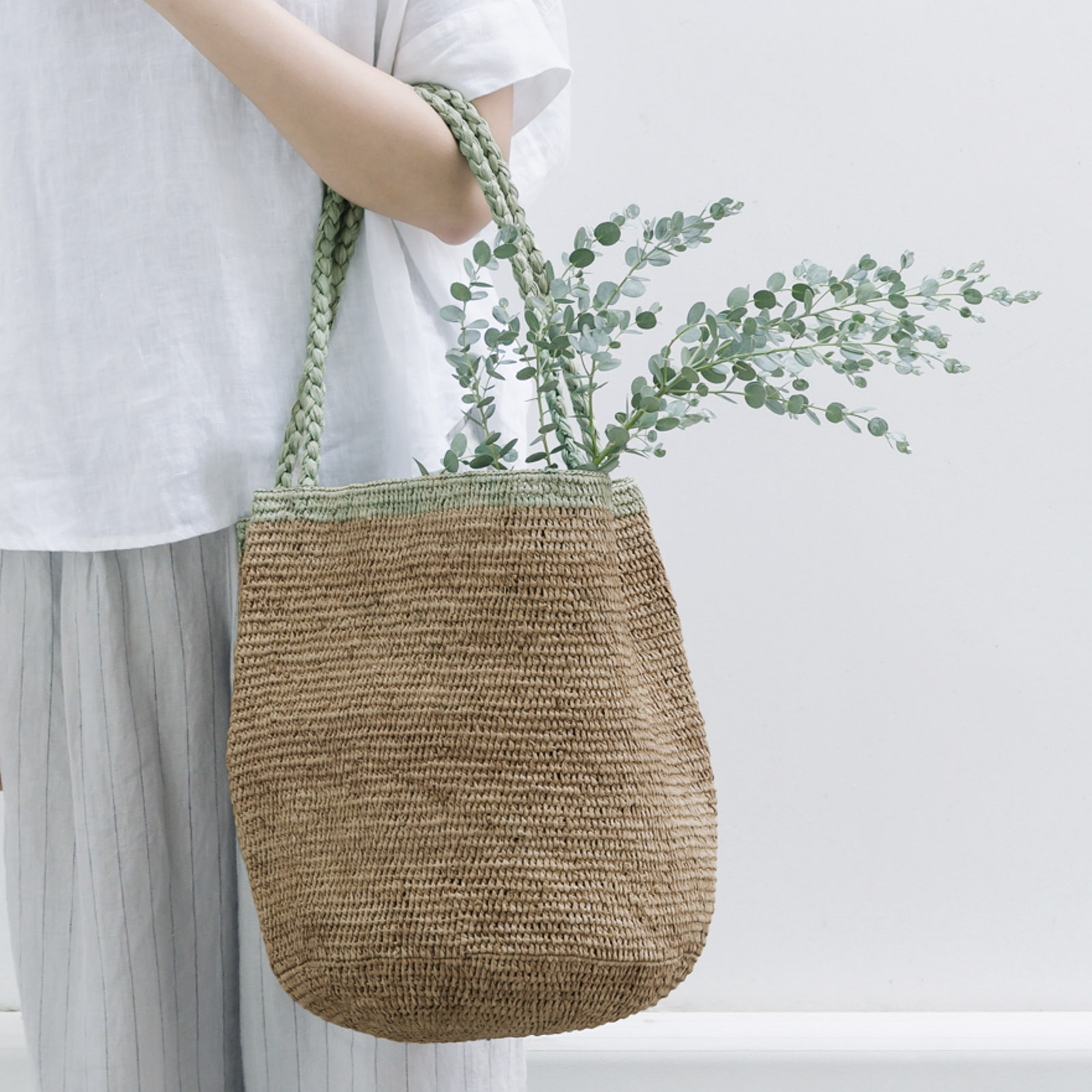 MOUMOUNE ラフィアバッグ Tea & Khaki MOUMOUNE ラフィアバッグ Tea & Khaki