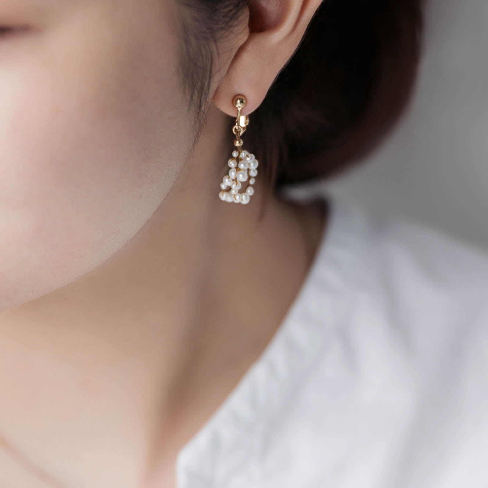 イヤリング 綿雪