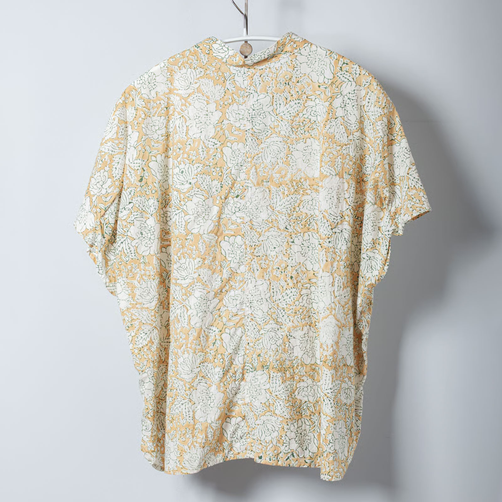ARTE POVERA _ インド草木染ハンドプリント _ スタンドフレンチシャツ