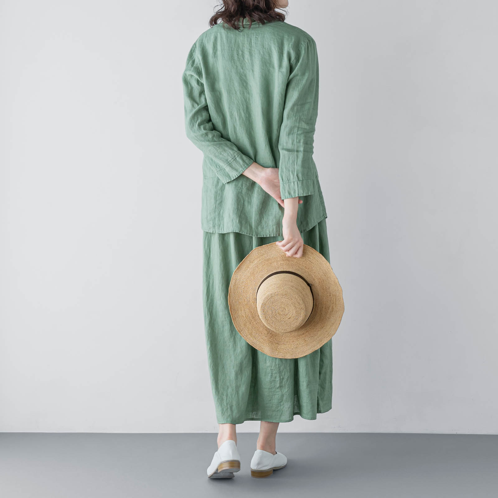 T　長袖ブラウス _ ライムライト _ [受注生産]