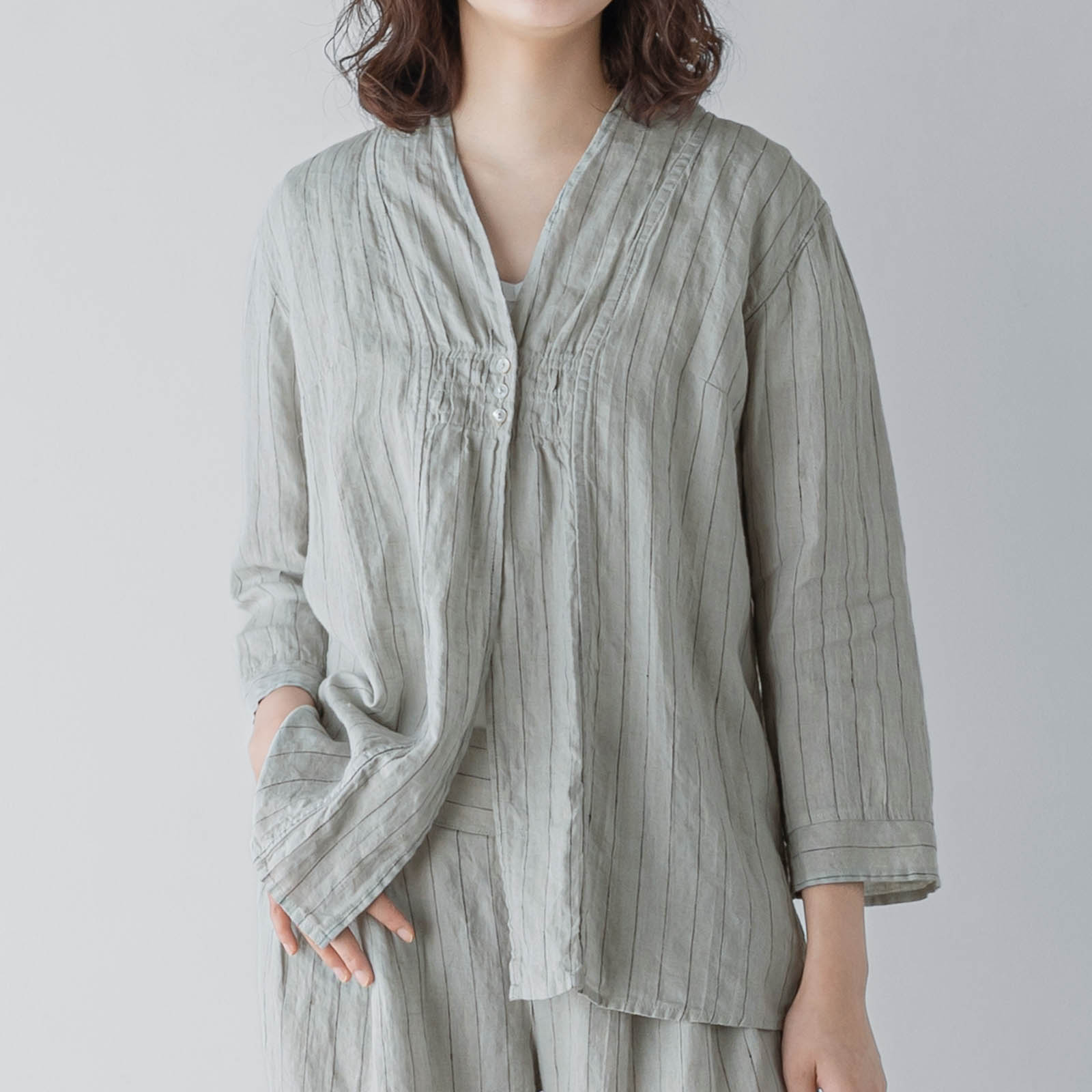 T　長袖ブラウス _ ライムライト _ [受注生産]