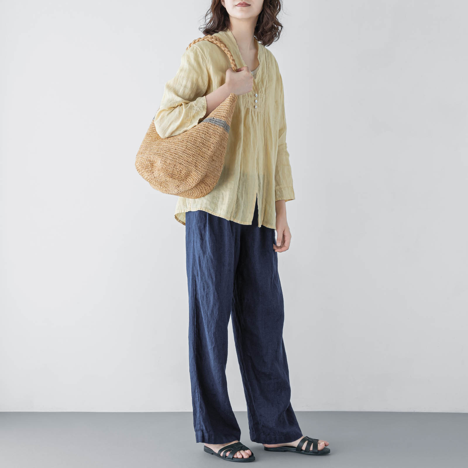 T　長袖ブラウス _ ライムライト _ [受注生産]