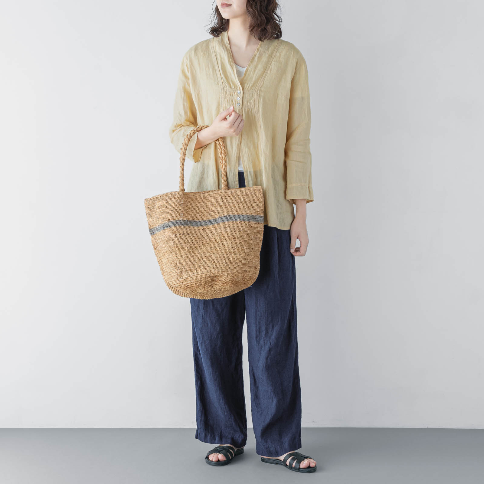 T　長袖ブラウス _ ライムライト _ [受注生産]