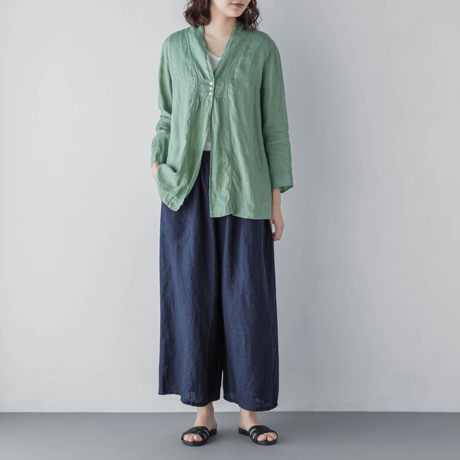 T　長袖ブラウス _ ライムライト _ [受注生産]