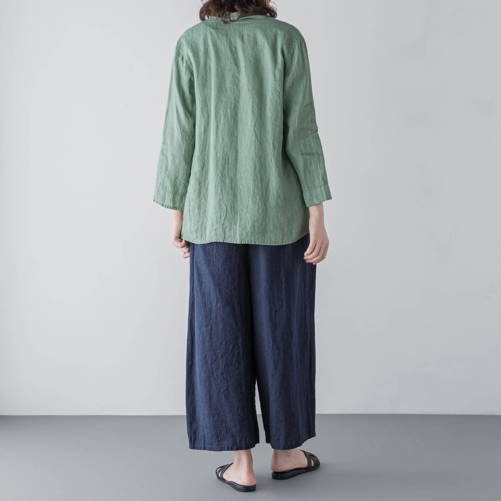 T　長袖ブラウス _ ジェイドグリーン _ [受注生産]