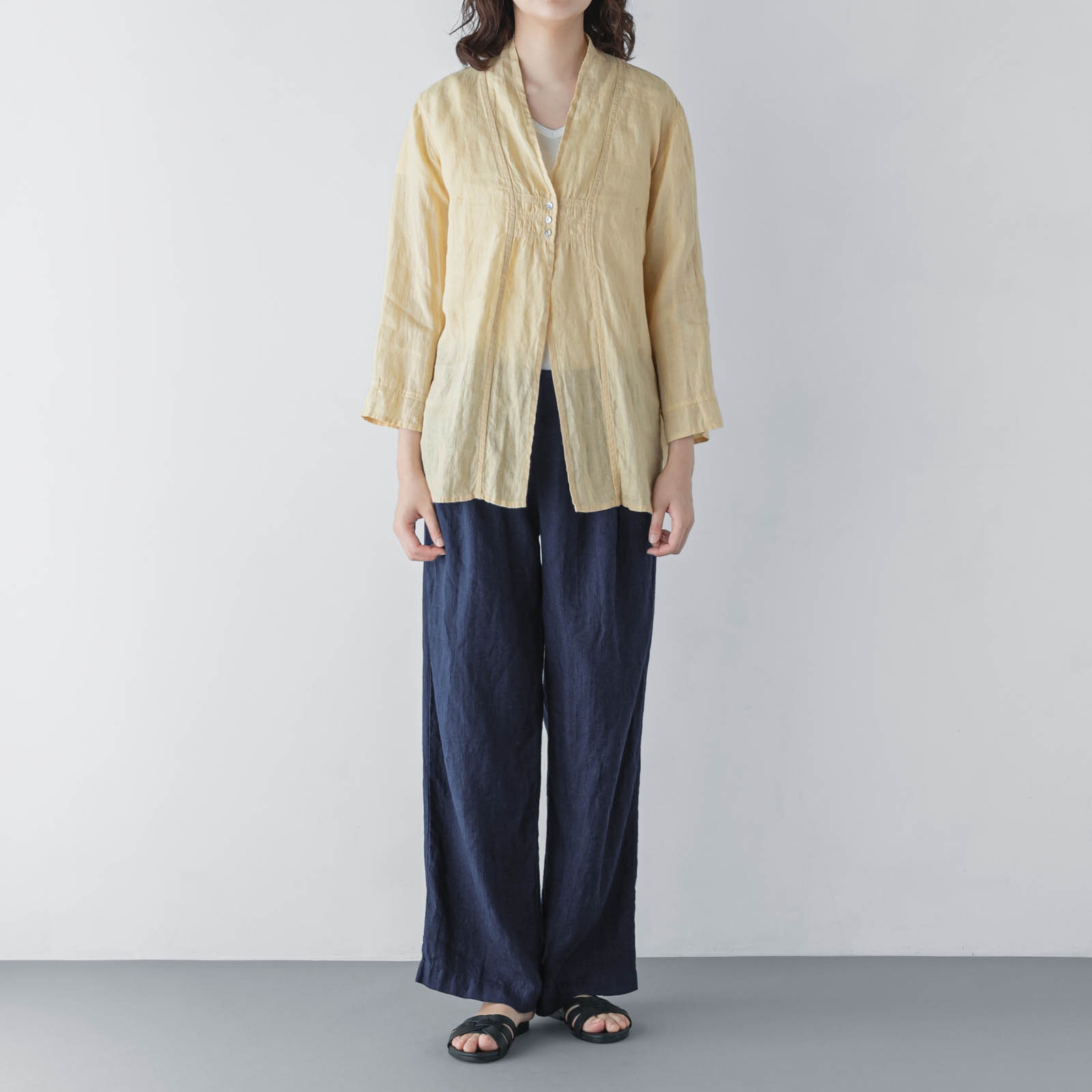 T　長袖ブラウス _ ジェイドグリーン _ [受注生産]