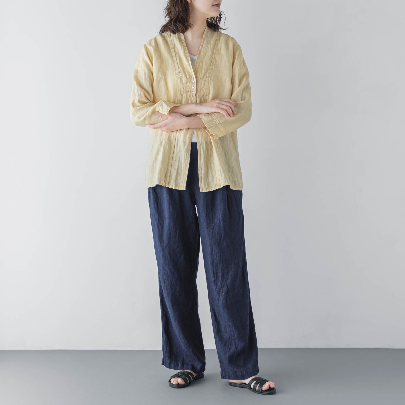 T　長袖ブラウス _ ジェイドグリーン _ [受注生産]