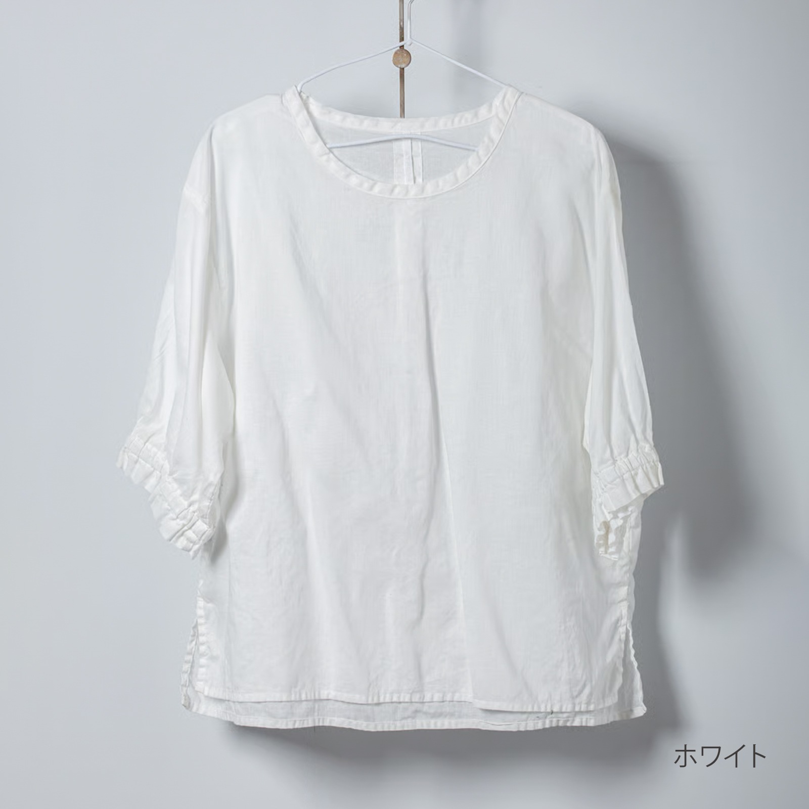 ARTE POVERA _ リネンコットン クルーシャツ _ ホワイト