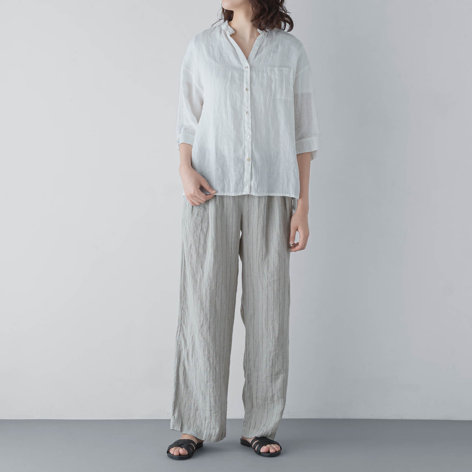 E54-11　七分袖ブラウス _ ブラン _ [受注生産]