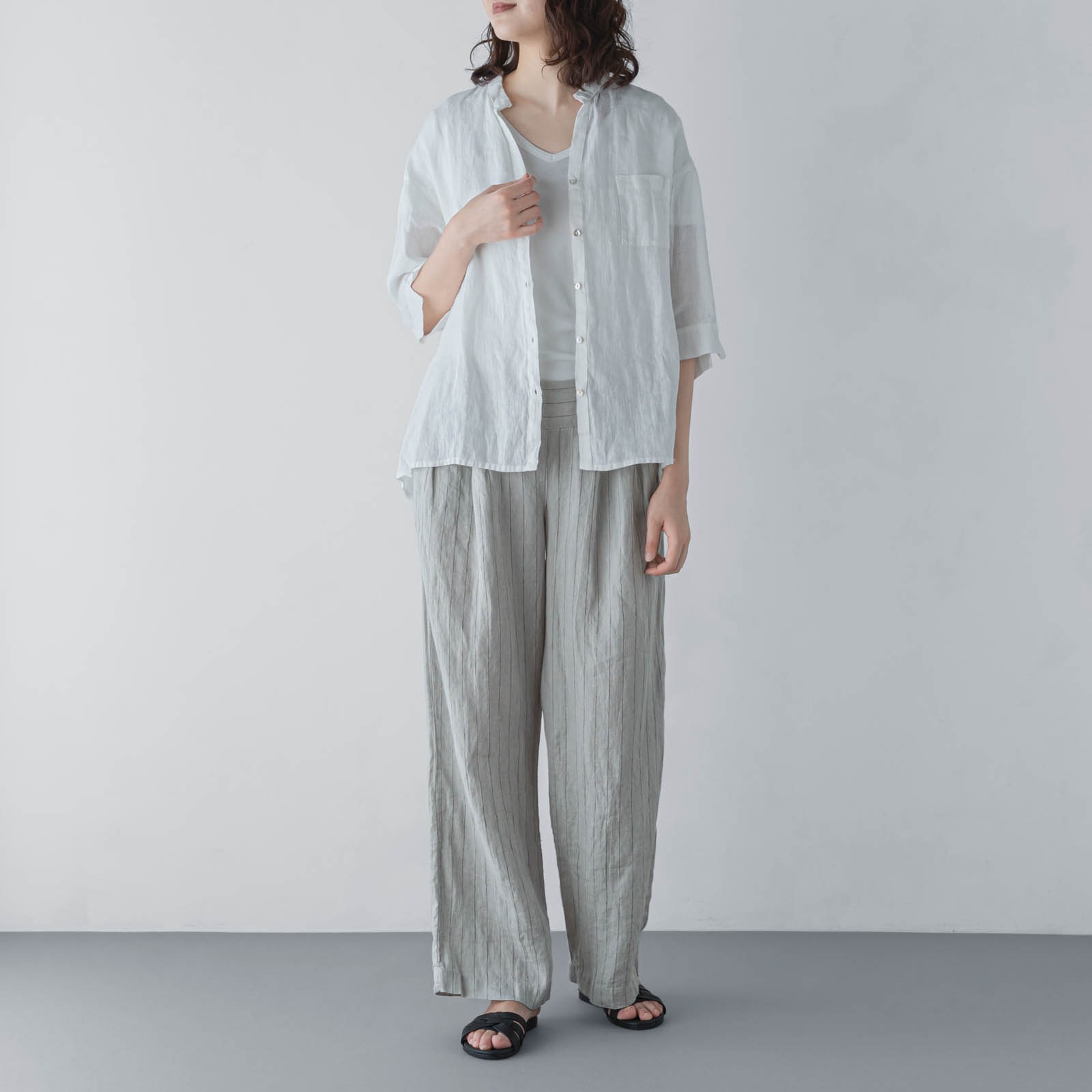 E54-11　七分袖ブラウス _ ブラン _ [受注生産]