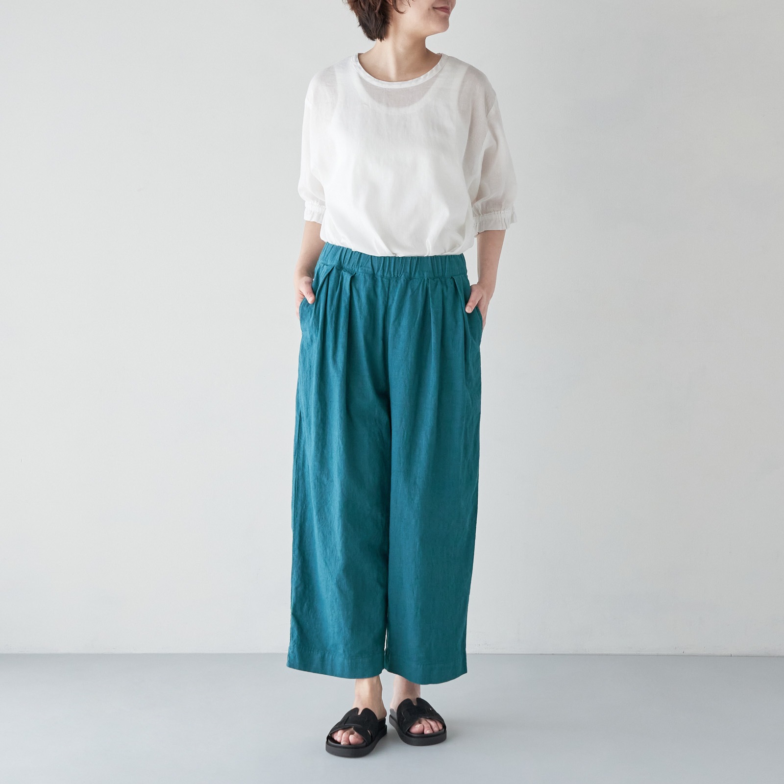 ARTE POVERA _ リネンコットン クルーシャツ _ ダークブラウン