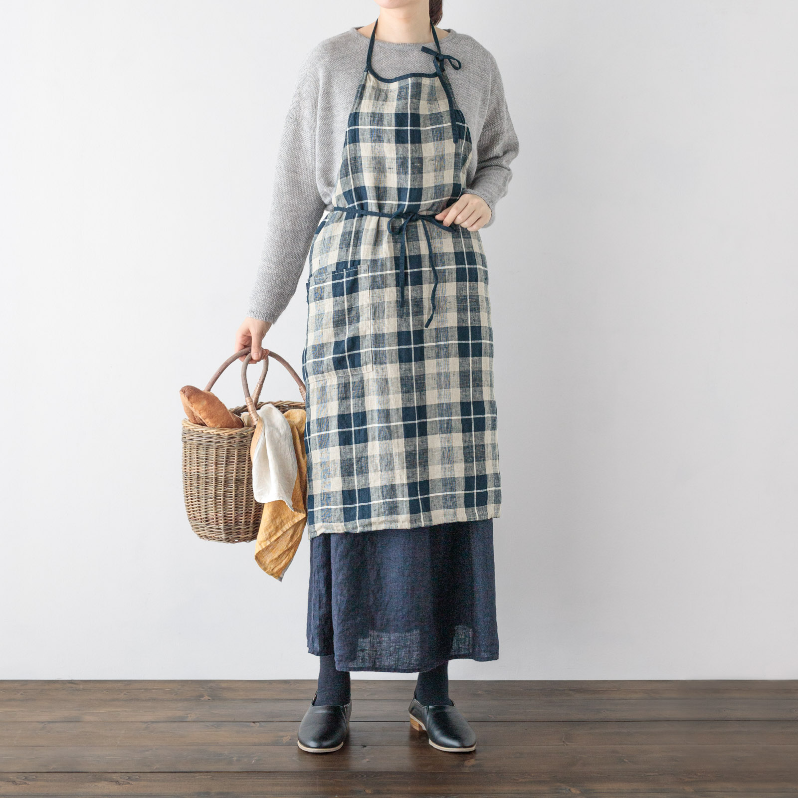 フルエプロン ミラ _ パルセル・ダークブルー