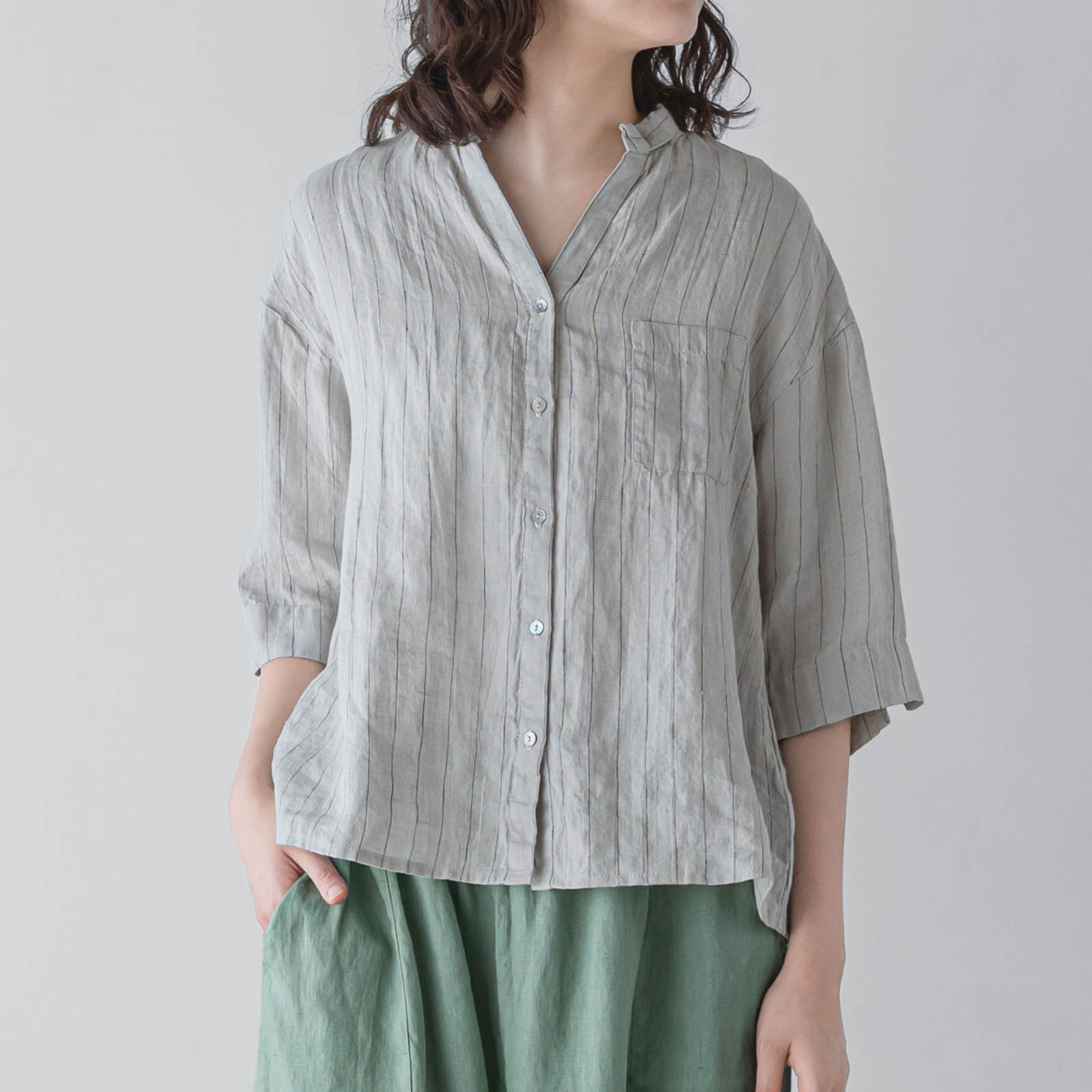 E54-11　七分袖ブラウス _ ヴィルガ・サンドル _ [受注生産]