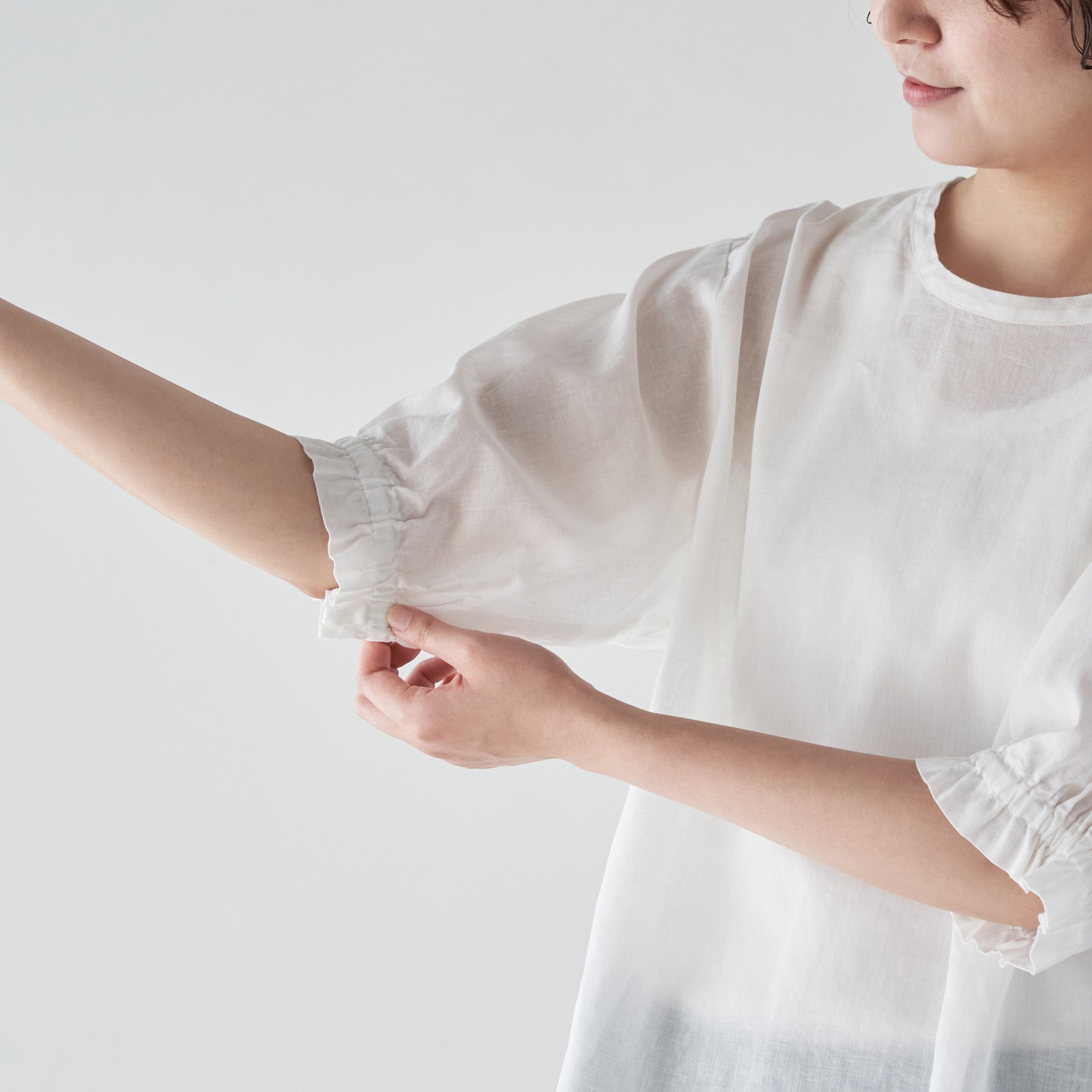 ARTE POVERA _ リネンコットン クルーシャツ _ ターコイズ