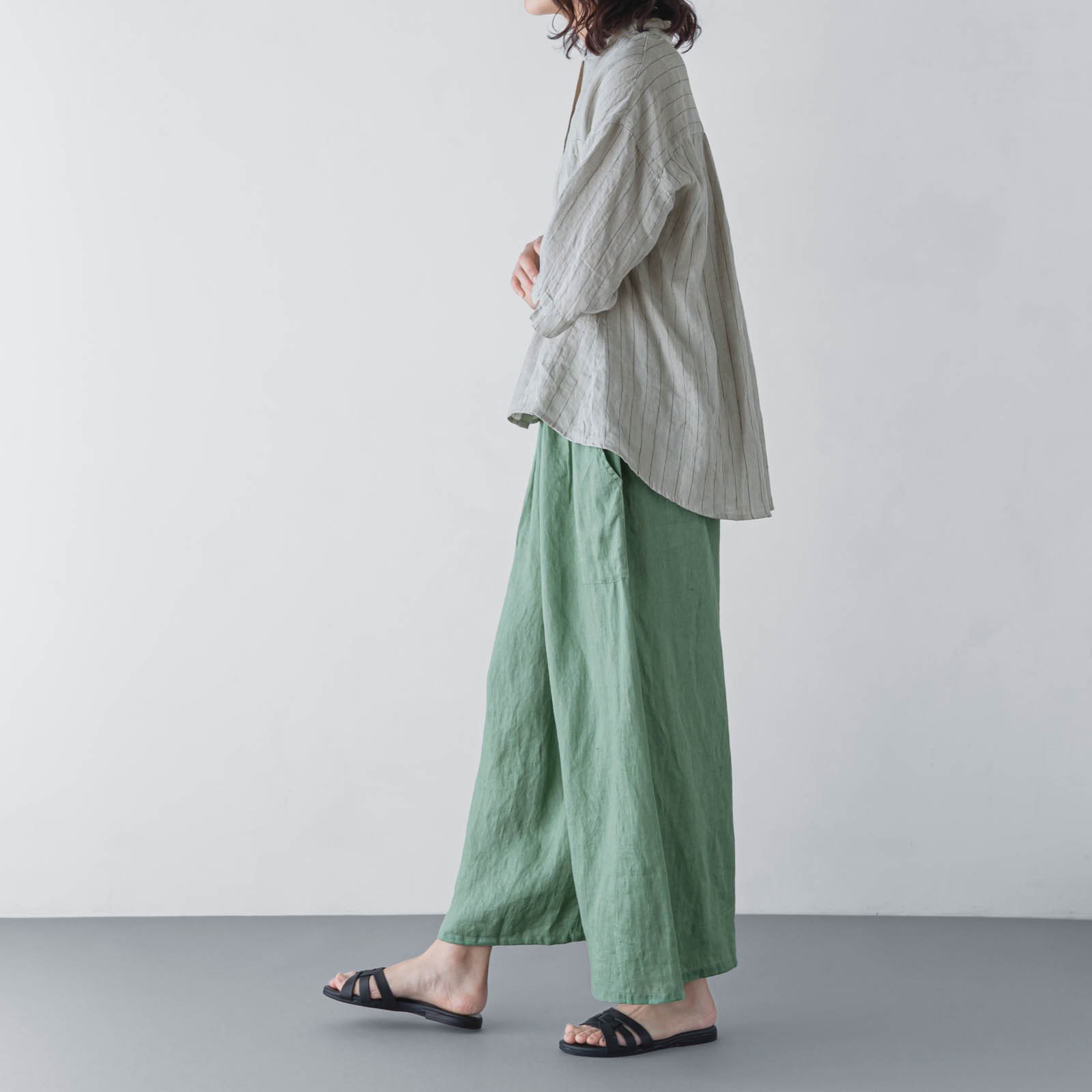 E54-11　七分袖ブラウス _ ライムライト