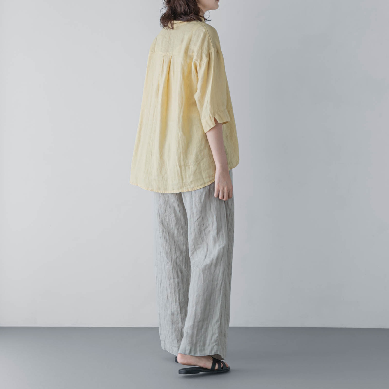 E54-11　七分袖ブラウス _ ライムライト