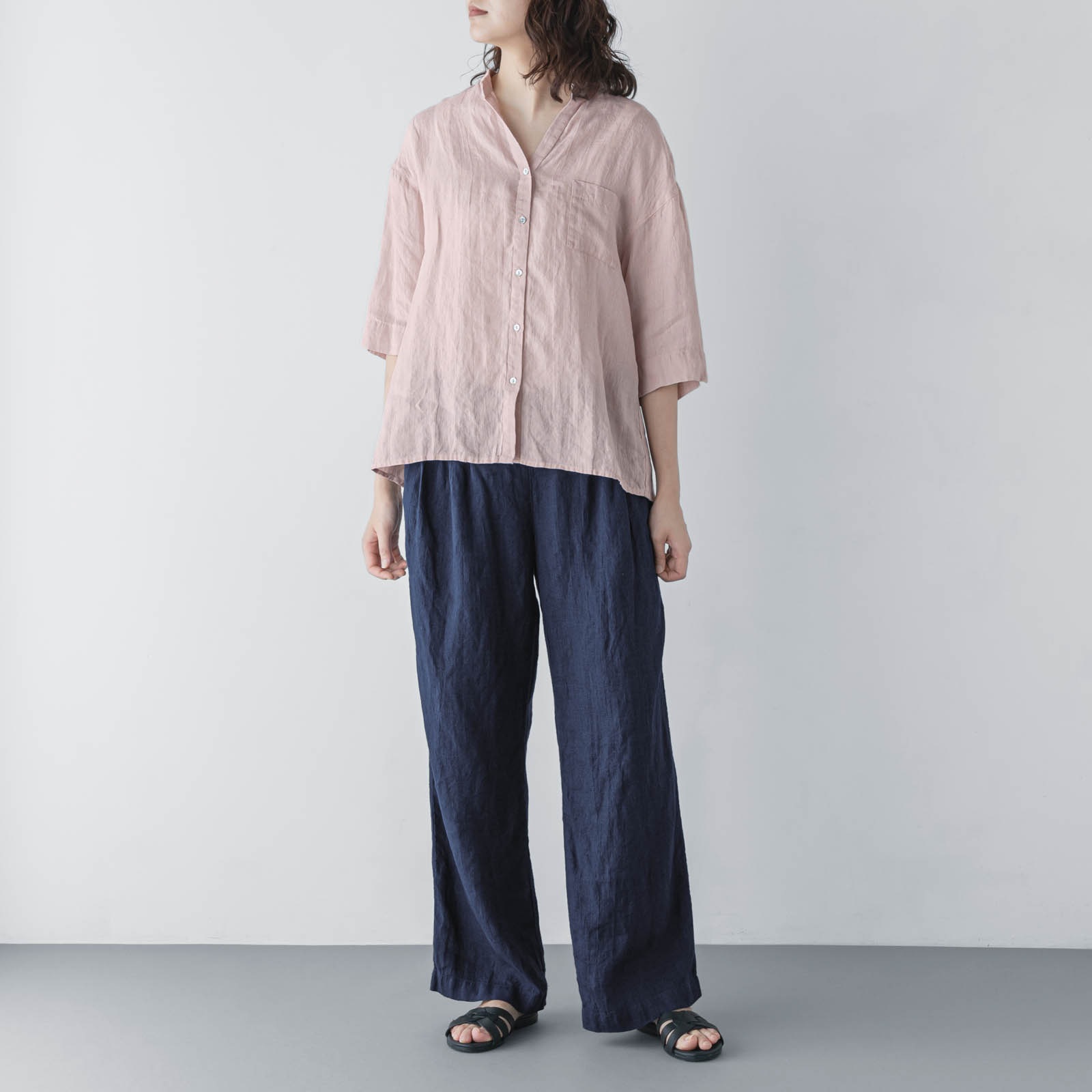 E54-11　七分袖ブラウス _ ライムライト