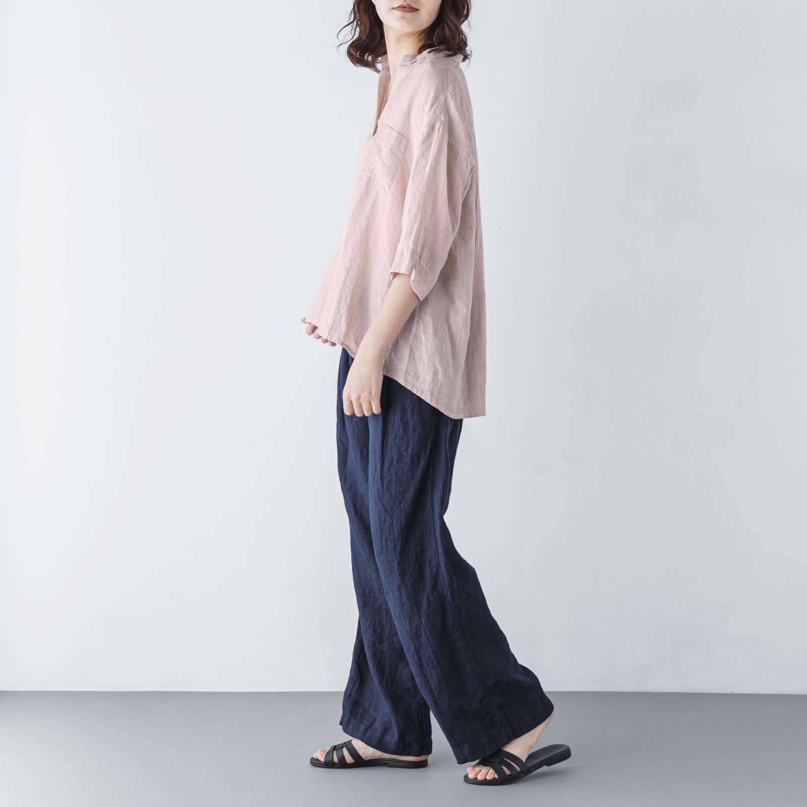 E54-11　七分袖ブラウス _ ライムライト