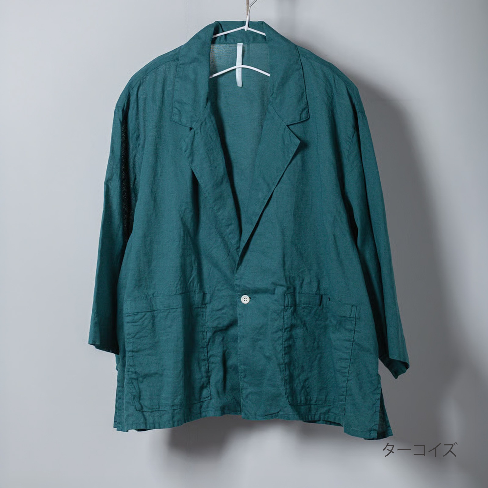 ARTE POVERA _ リネンコットン シャツジャケット _ ターコイズ