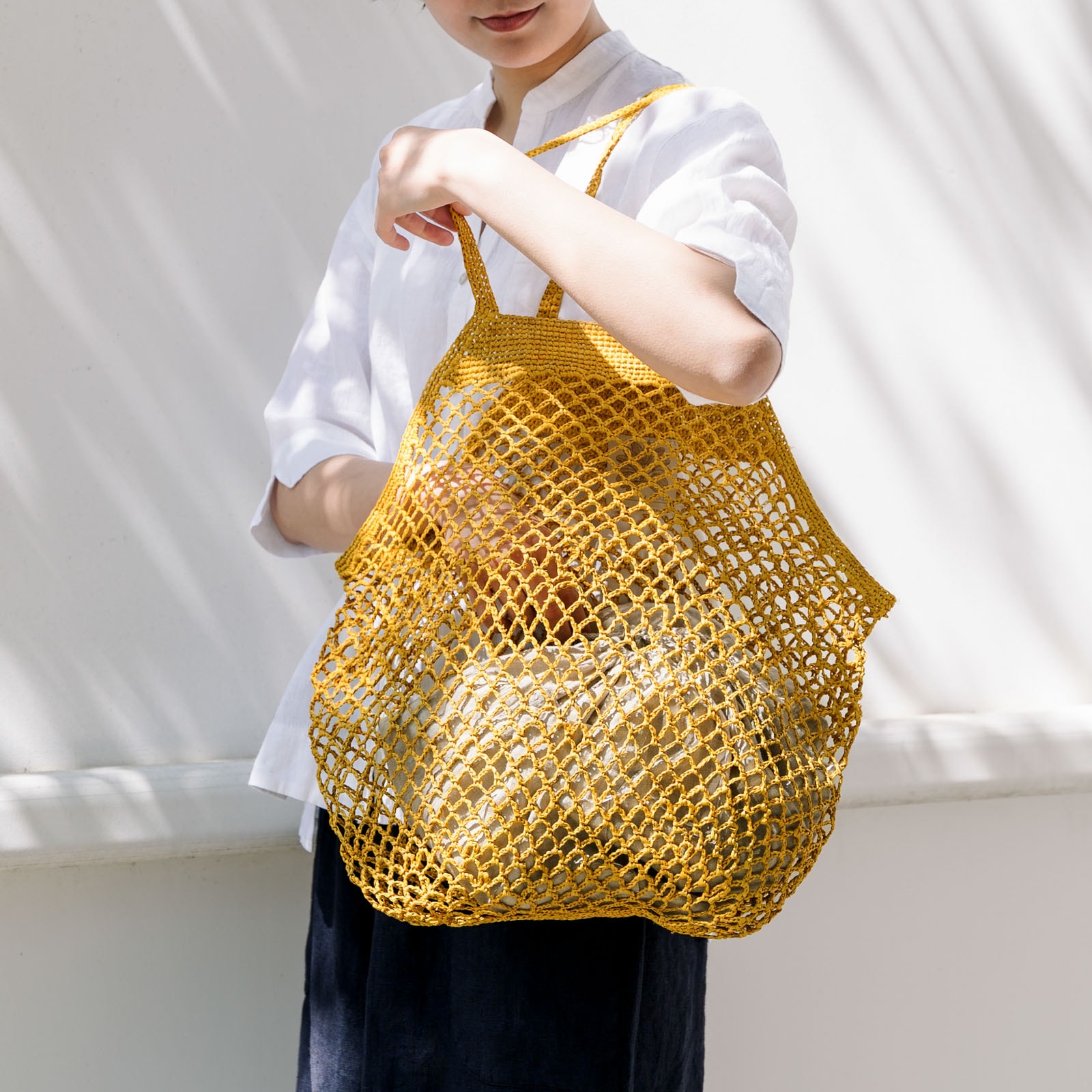 NIRINA ラフィアバッグ Yellow