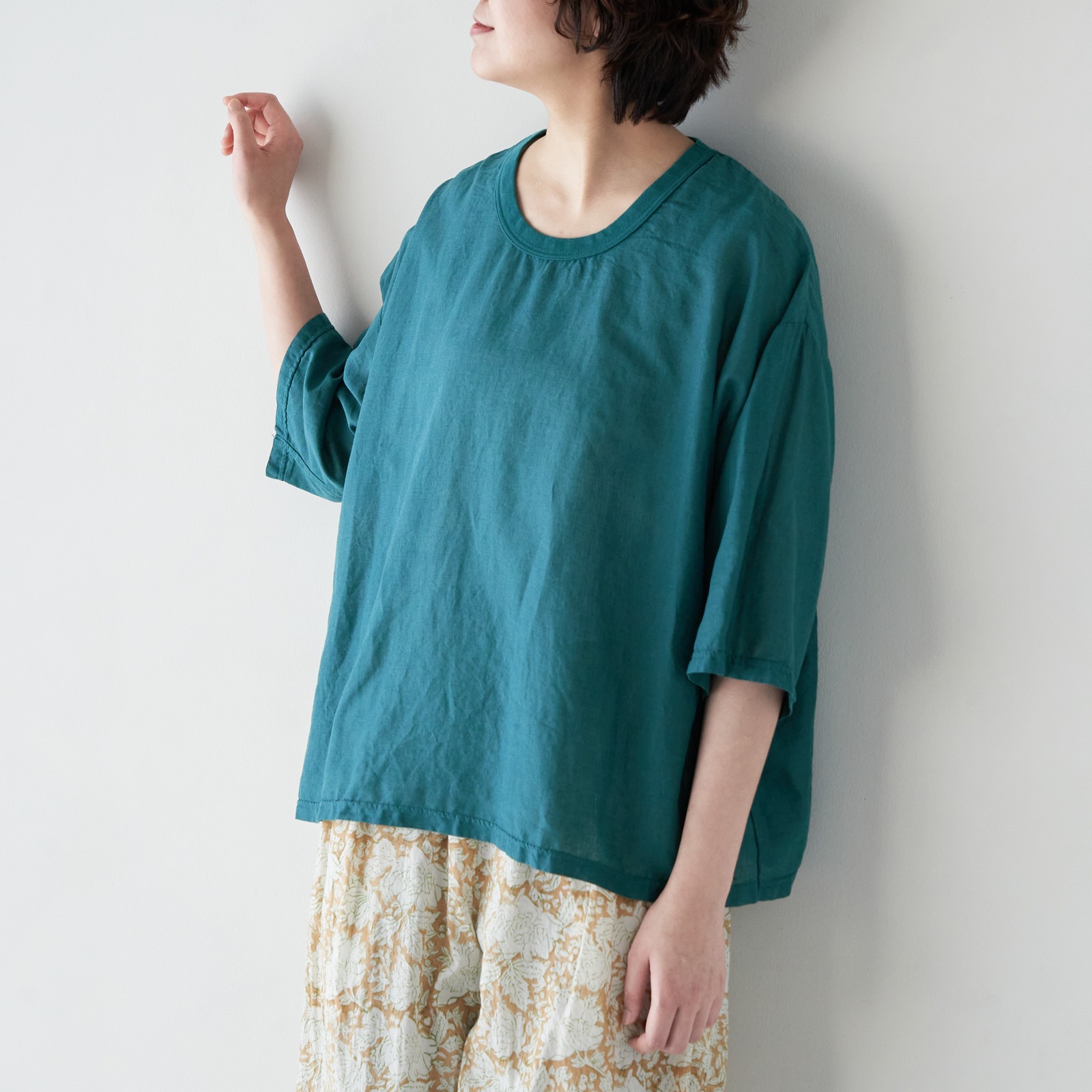 ARTE POVERA _ リネンコットン ワイドクルーTシャツ _ ホワイト