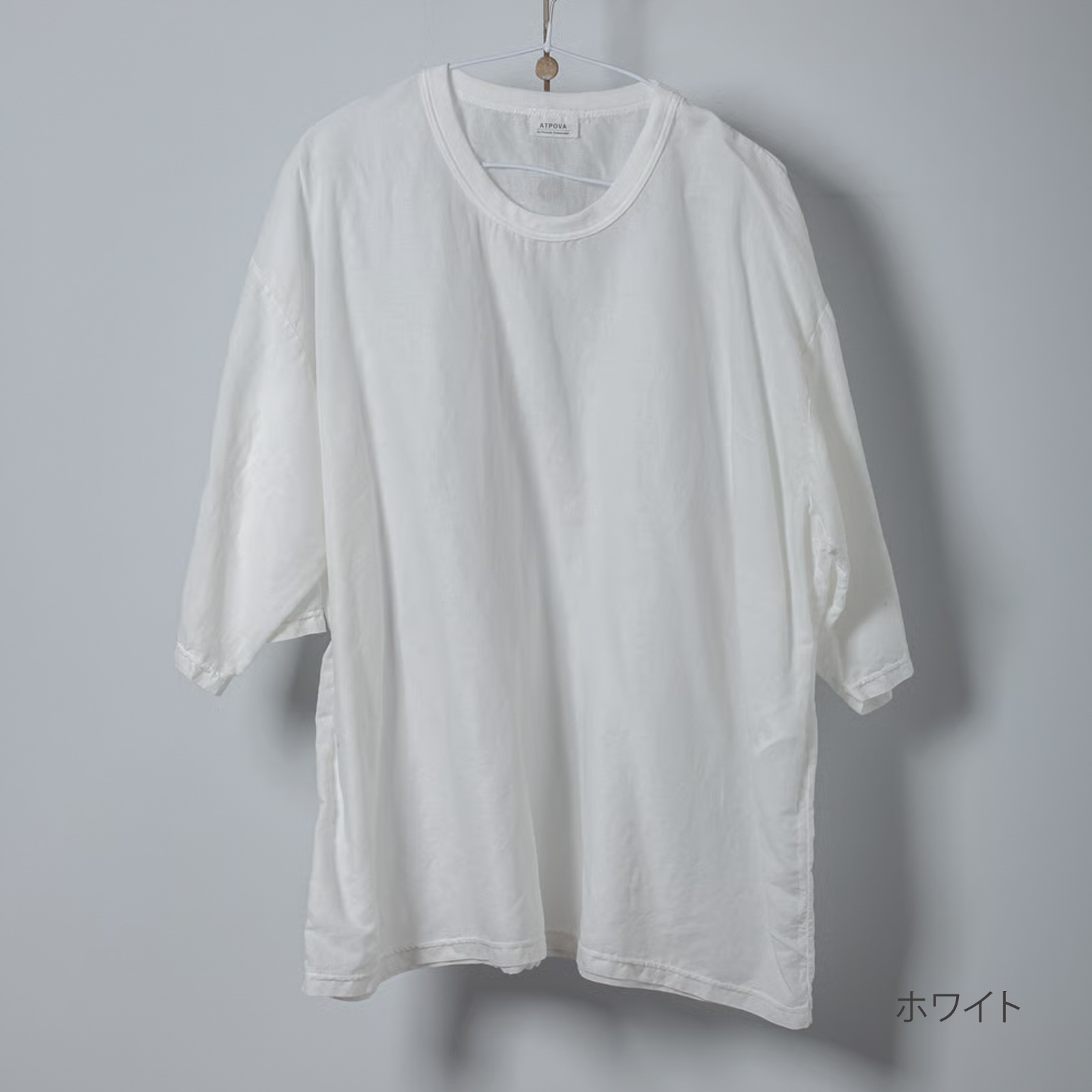 ARTE POVERA _ リネンコットン ワイドクルーTシャツ _ ダークブラウン