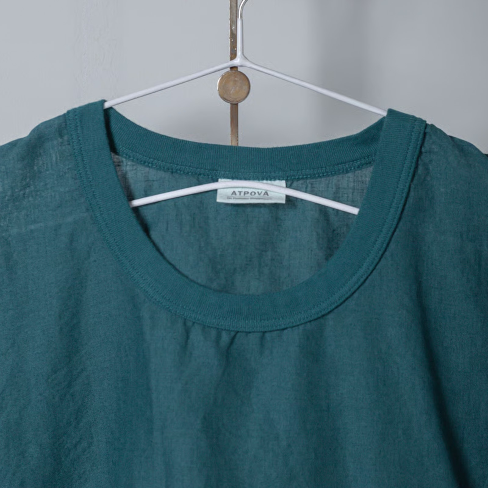 ARTE POVERA _ リネンコットン ワイドクルーTシャツ _ ターコイズ
