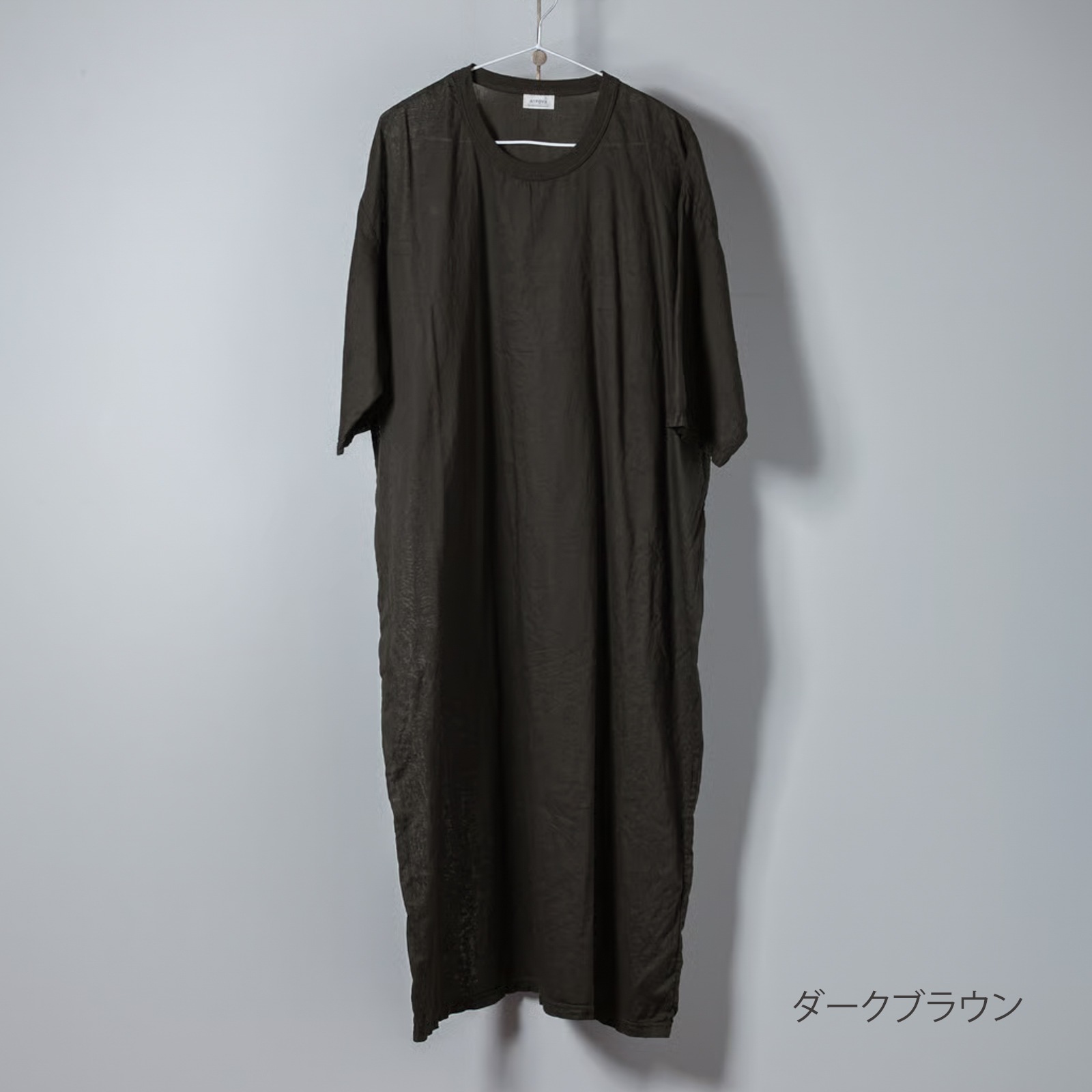 ARTE POVERA _ リネンコットン クルーワンピース _ ダークブラウン