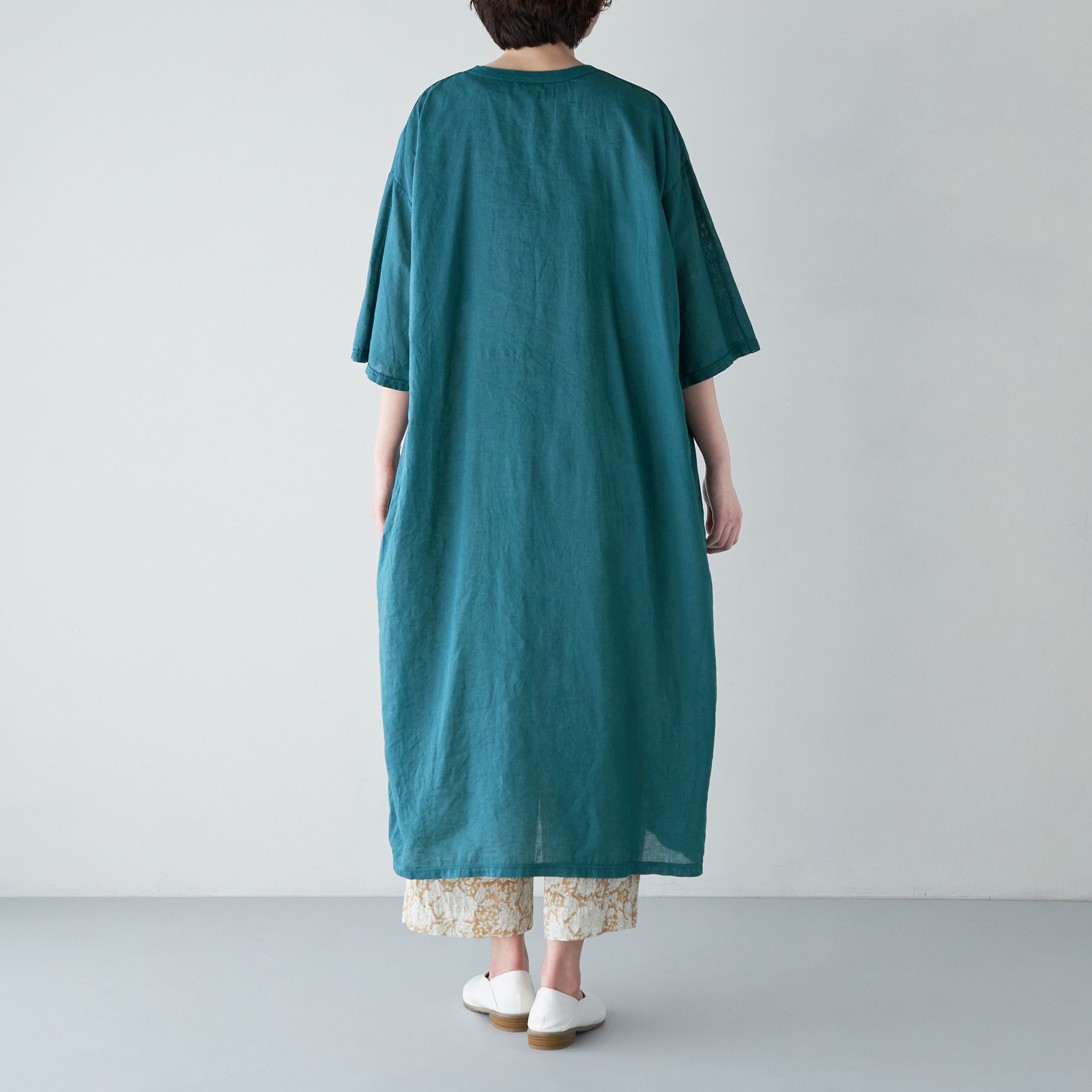 ARTE POVERA _ リネンコットン クルーワンピース _ ダークブラウン