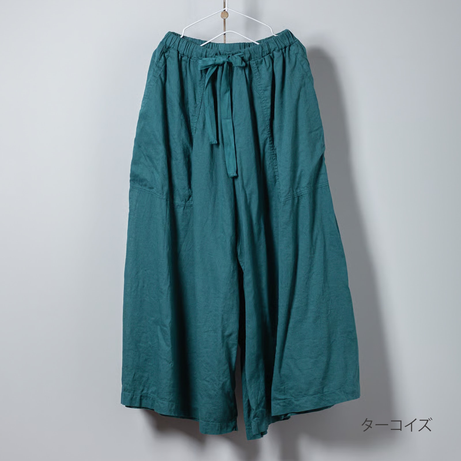 ARTE POVERA _ リネンコットン ギャザリングパンツ _ ダークブラウン