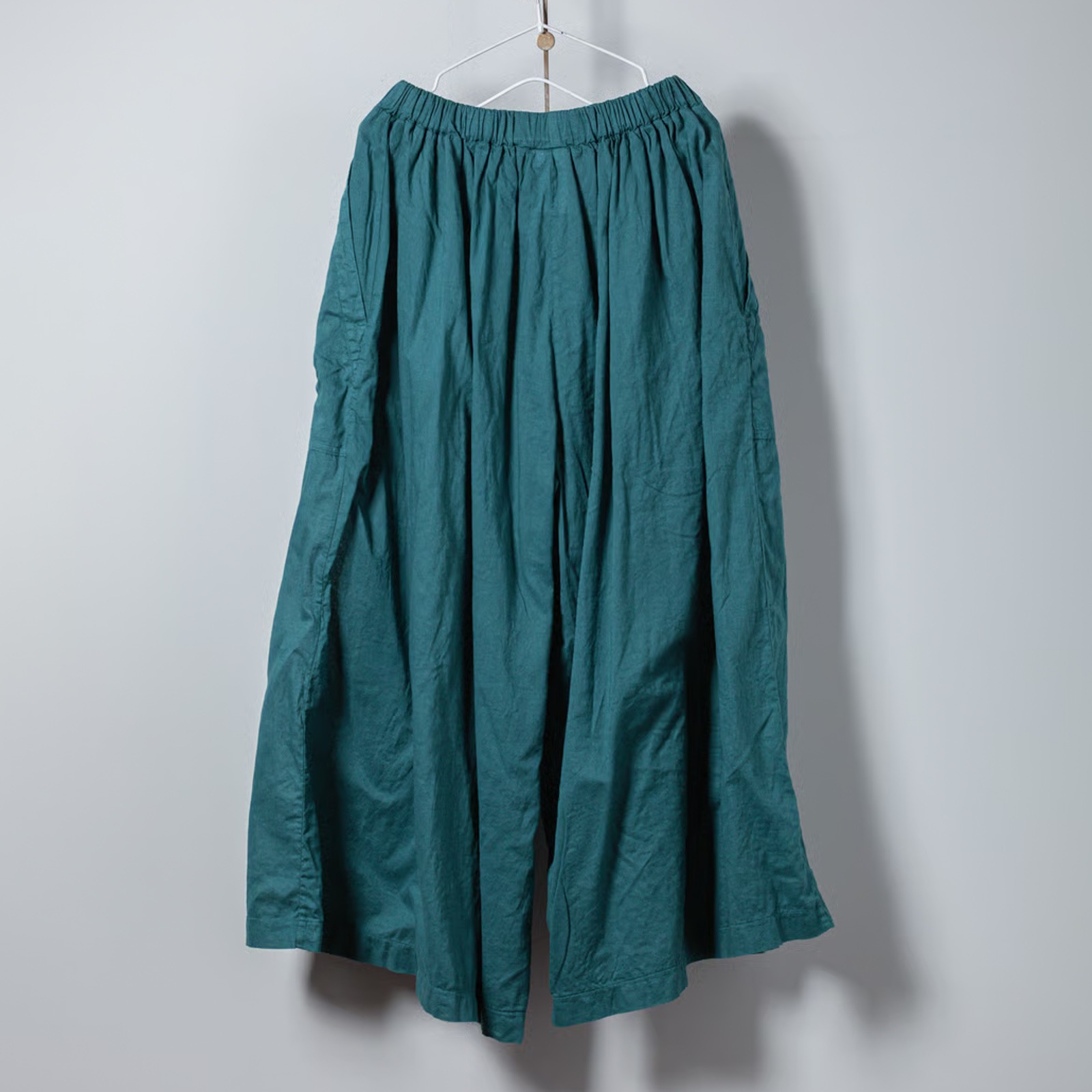 ARTE POVERA _ リネンコットン ギャザリングパンツ _ ターコイズ