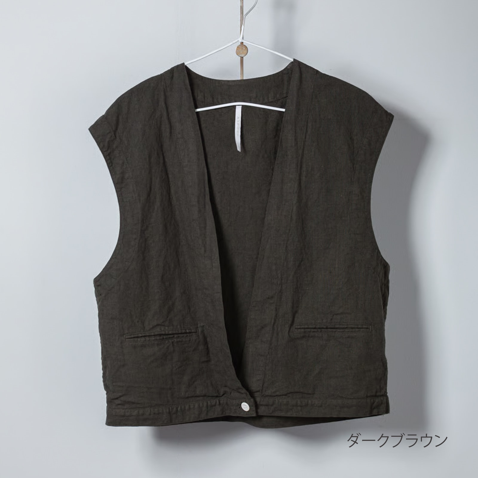 ARTE POVERA _ リネンコットン キャンバス調 _ ショートベスト _