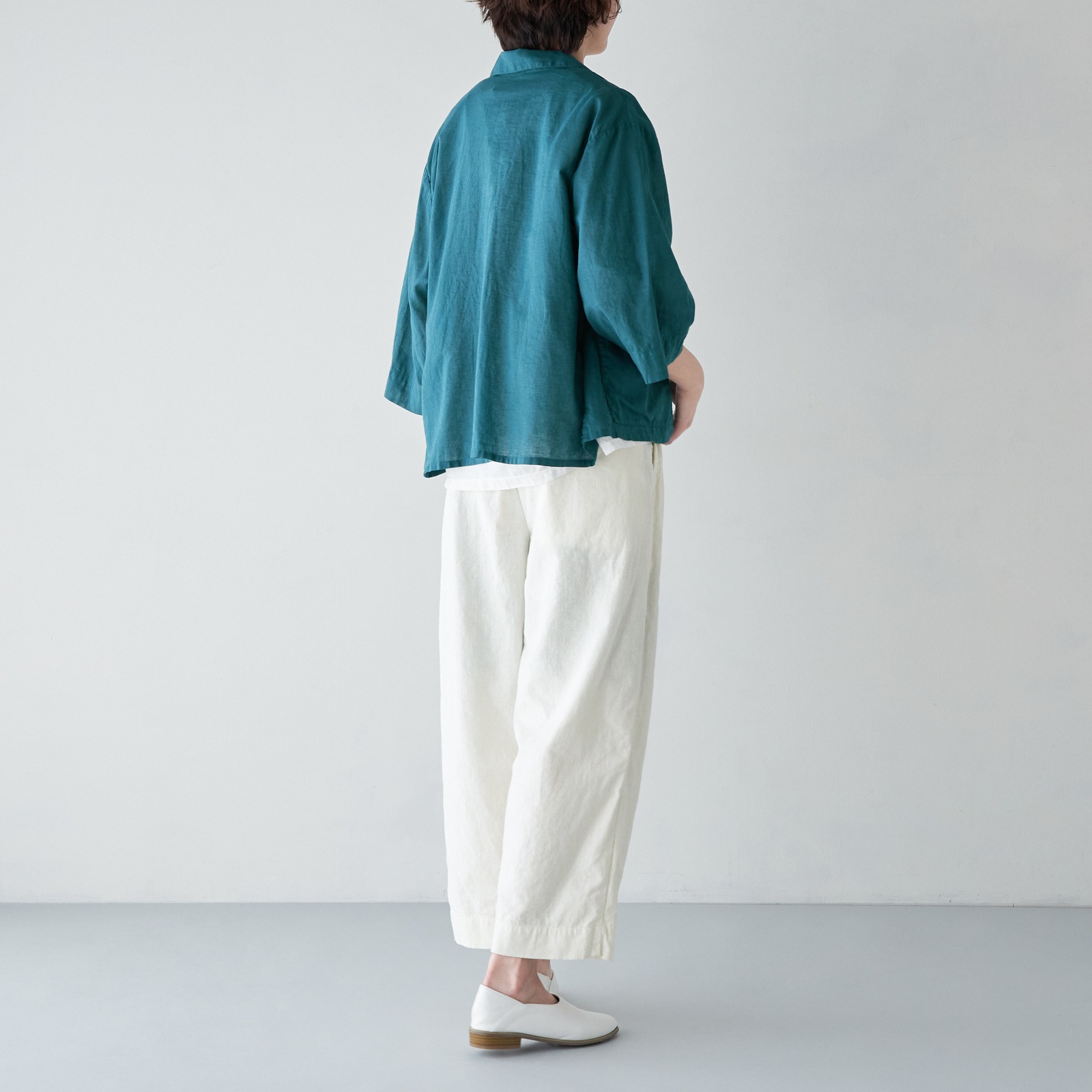 ARTE POVERA _ リネンコットン キャンバス調 _ 2タックイージーパンツ _ ホワイト