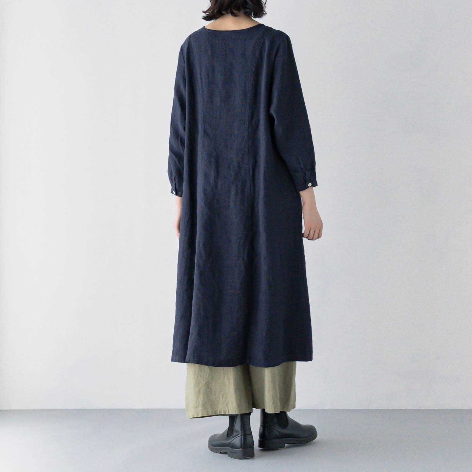 E51-4 ギャザーワンピース _ サックスブルー _ [受注生産]