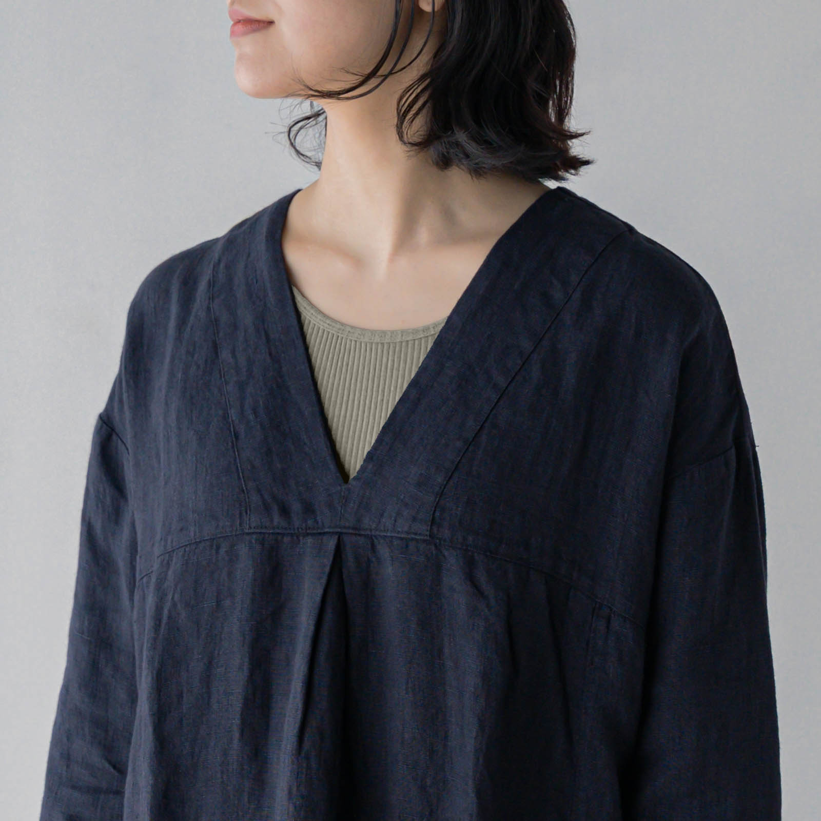 SONORO _ スーピマコットン リブタンクトップ _ アースグリーン