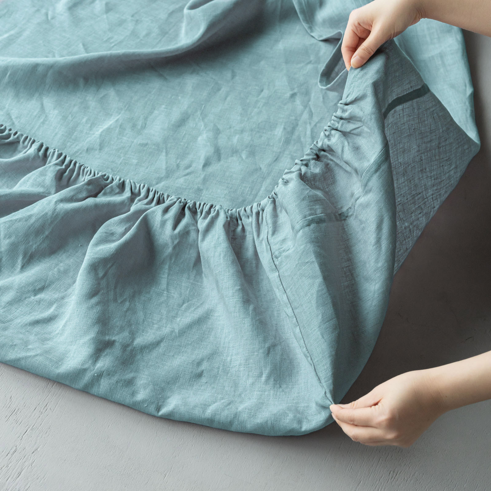 ボックスシーツ  _ コーラルブルー