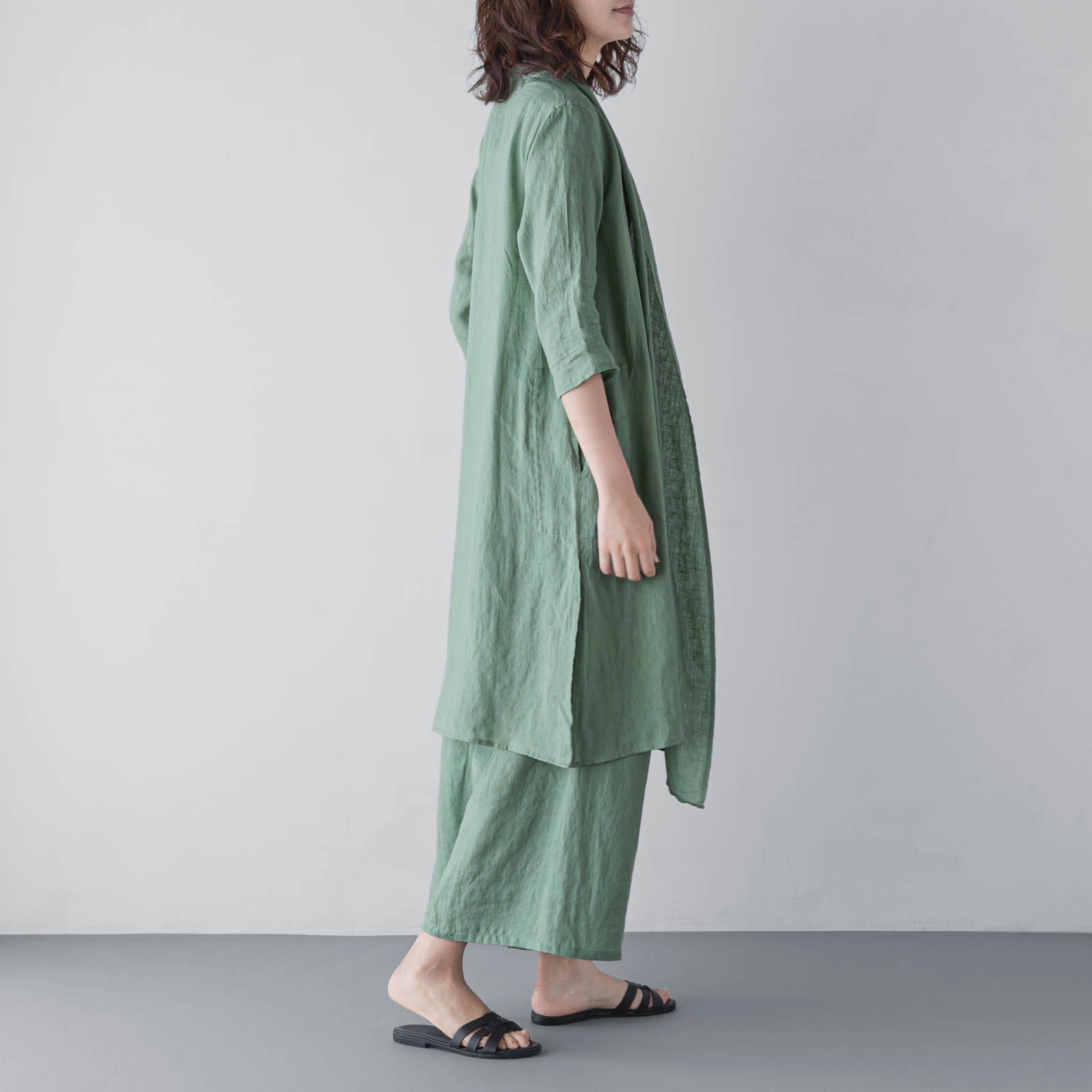 H13　ワイドパンツ _ ライムライト